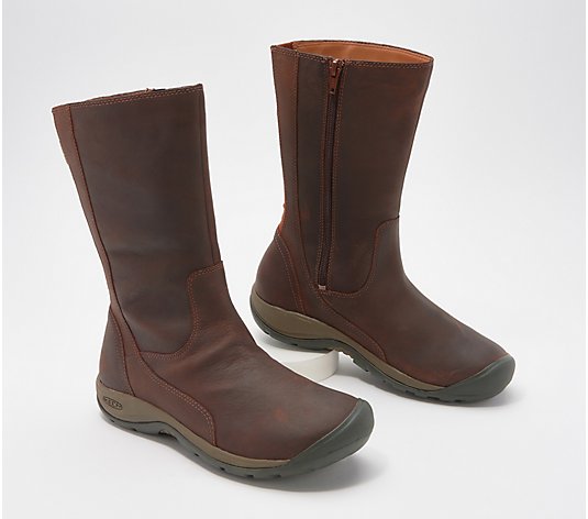 KEEN Leather Mid-Shaft Zip-Up Boots - Presidio II - QVC.com
