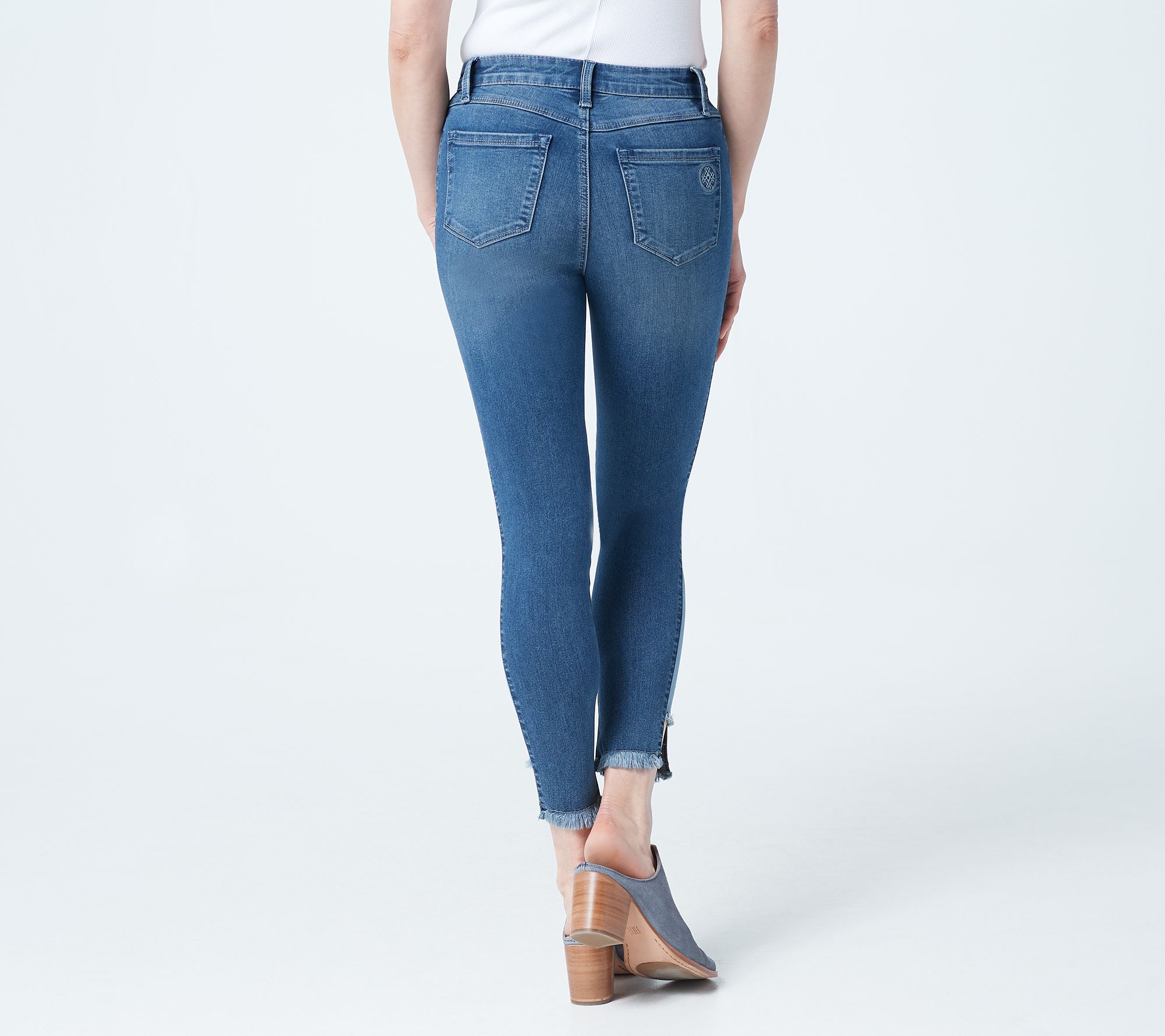 Laurie Felt Silky Denim Side Stripe Zip Fly Jeans Jeans - QVC.com