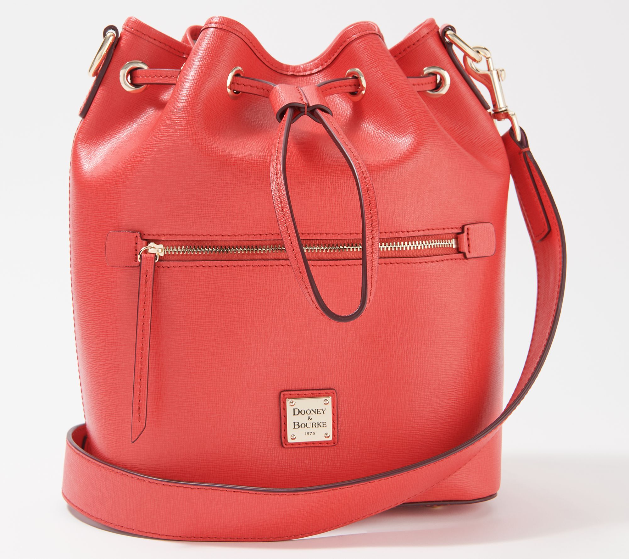 dooney bourke drawstring leather shoulder bag