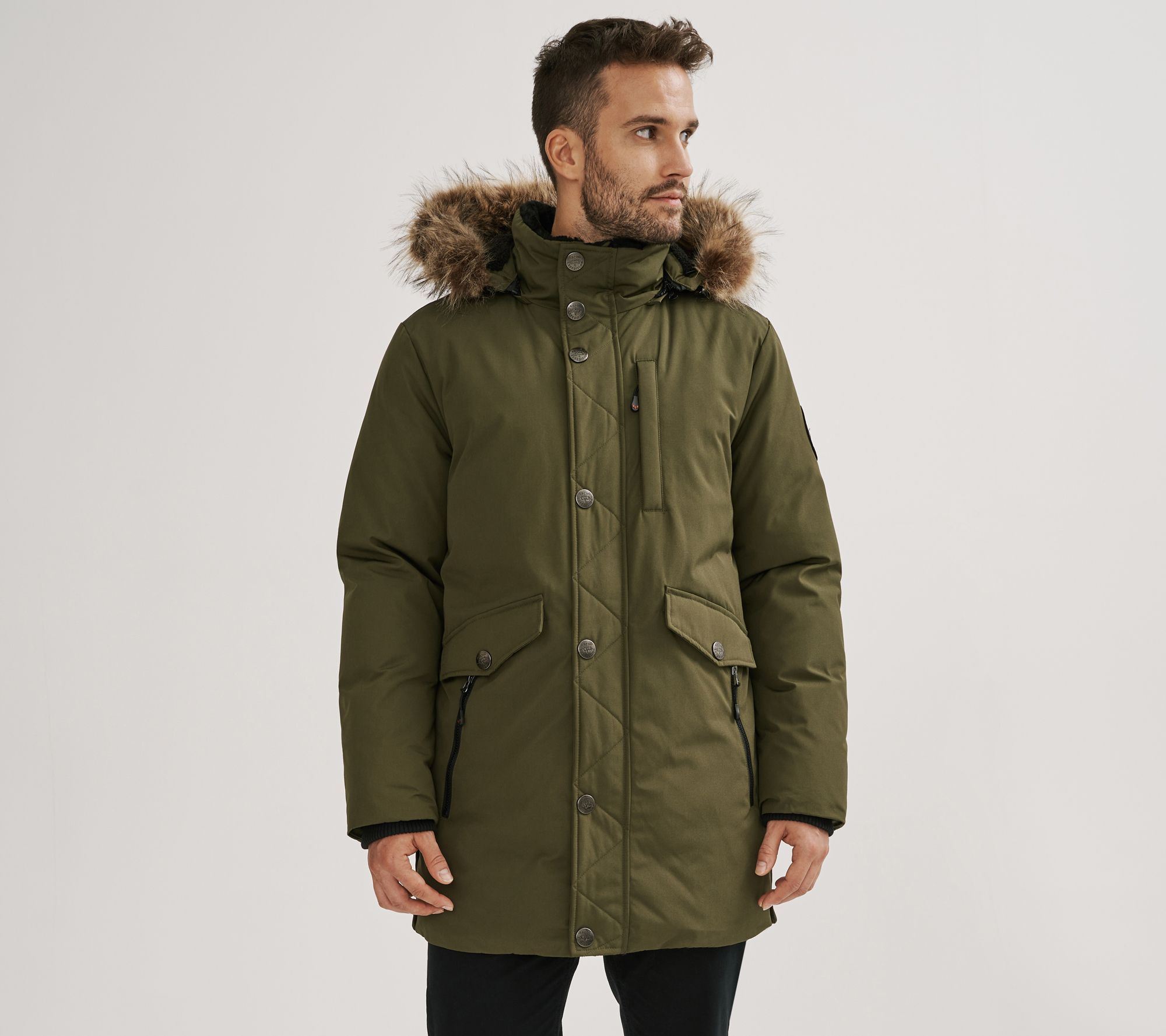 Arctic Expedition Men's Quilted Parka with Removable Hood - QVC.com