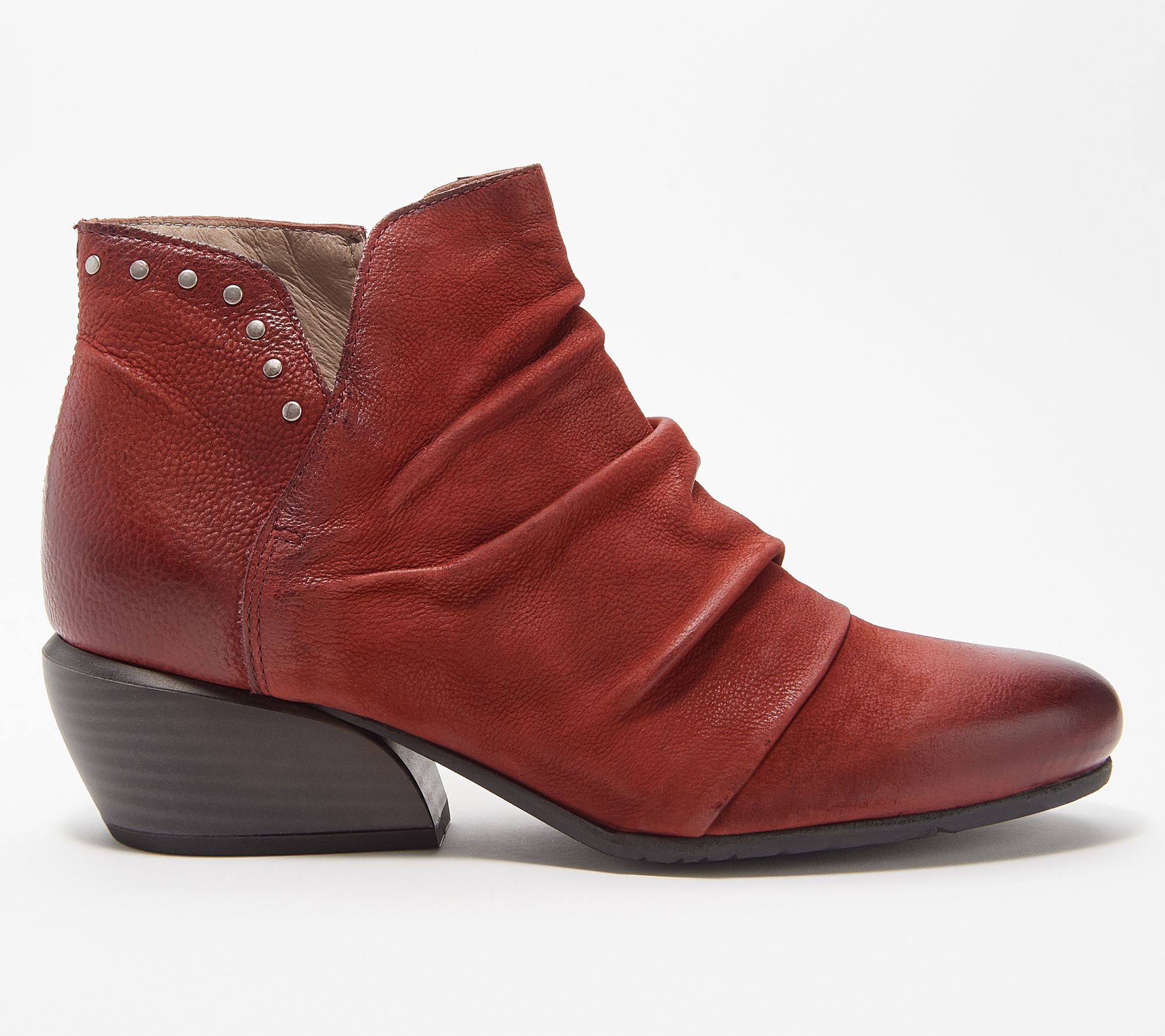 Miz Mooz Leather Studded Ankle Boots - Leon - QVC.com