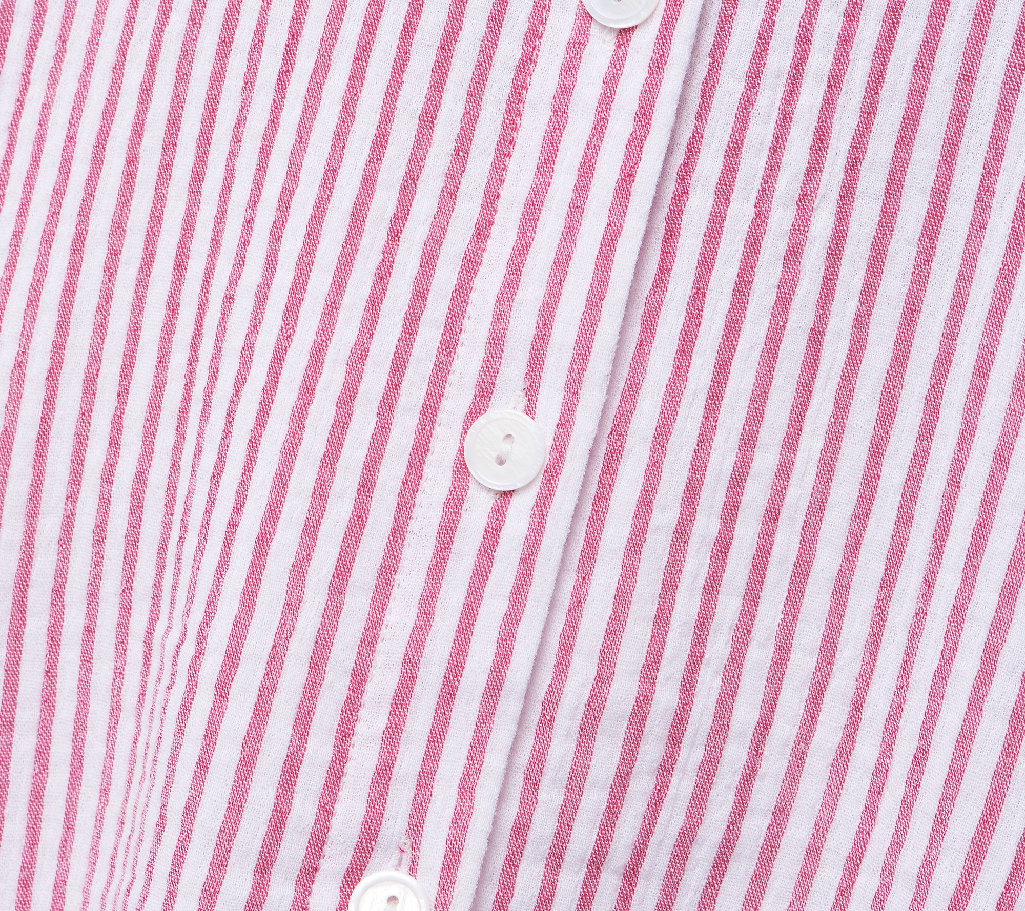 Joan Rivers 3/4 Sleeve Crinkle Texture Striped Shirt - QVC.com