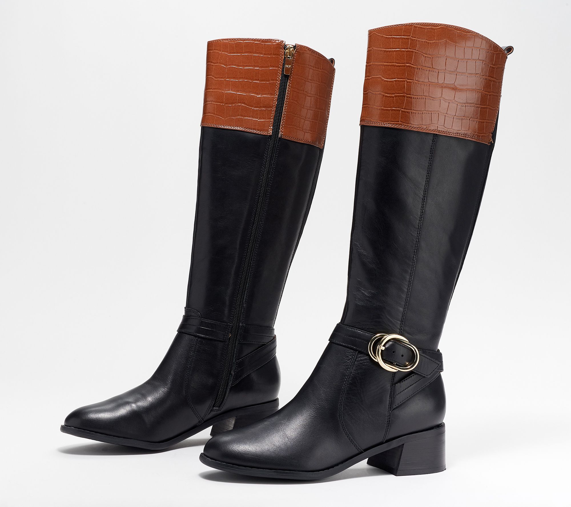 As Is" Marc Fisher Wide Calf Leather Tall Shaft Boots Hailin - QVC.com