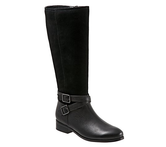 Trotters Tall Leather Wide Calf Boots - Larkin
