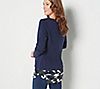 Belle by Kim Gravel Bateau Neck Sweater with Woven Print Hem, 1 of 2