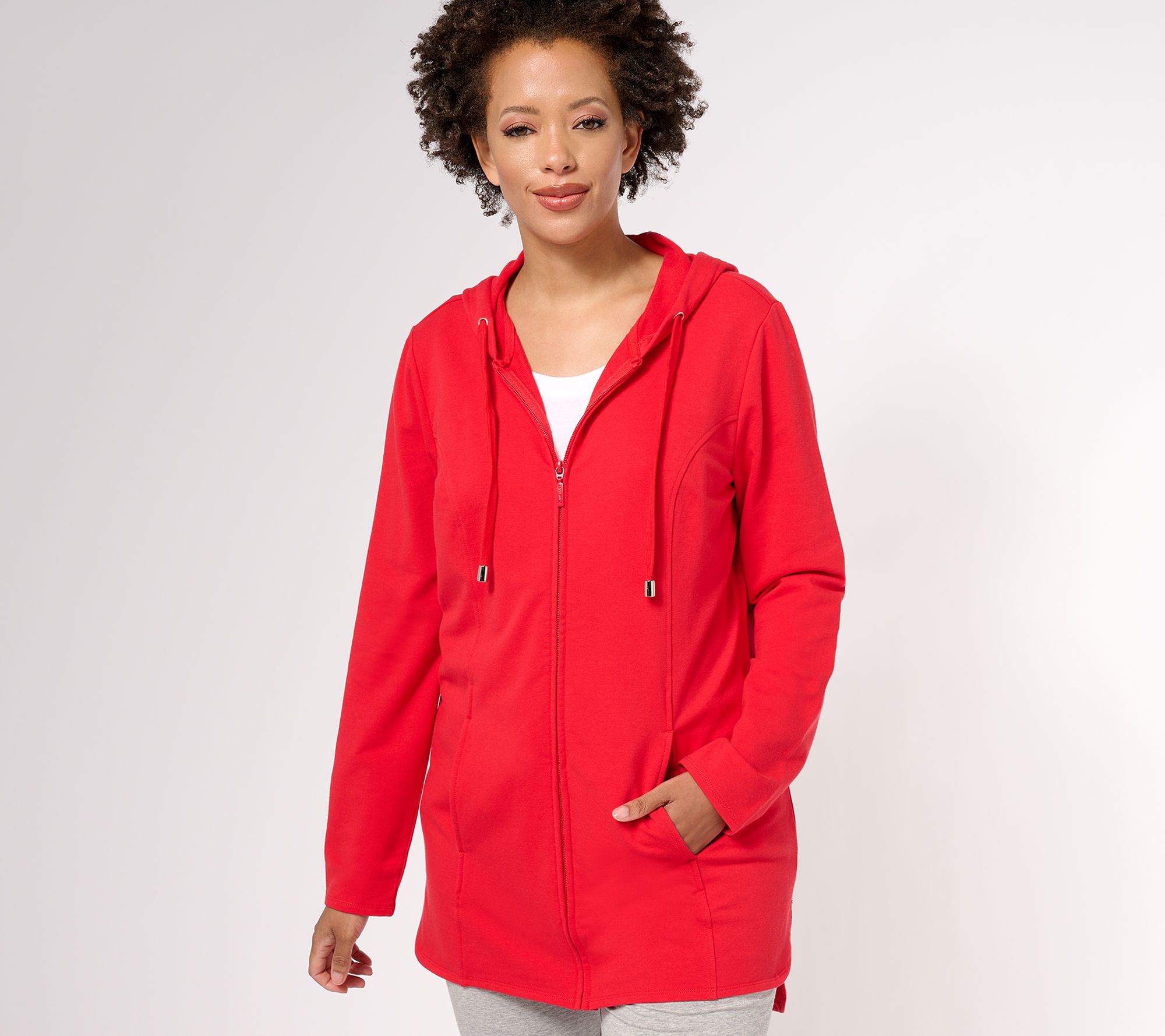 Denim & Co. Active Petite French Terry Jacket
