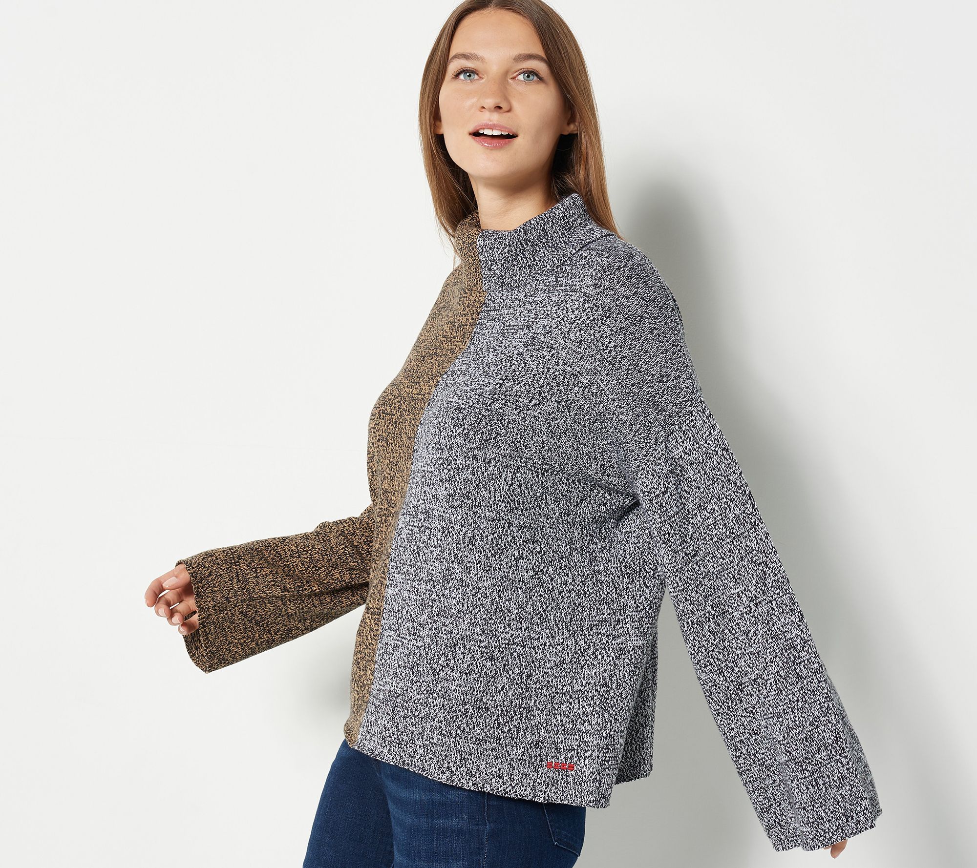 Peace Love World Two Tone Sweater