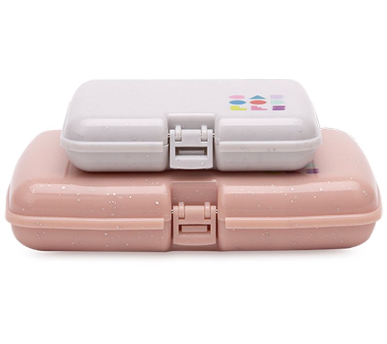 Caboodles Care Pack and Lil Bit Set  Mini Cosmetic Storage for Purse With  Snap-Tight Latch, Hot Pink & Purple