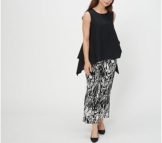 "As Is" Truth + Style Petite Printed Woven Cropped Pants