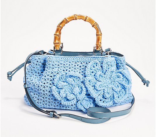 Patricia Nash Cantinella Crochet Bag with Bamboo Handles