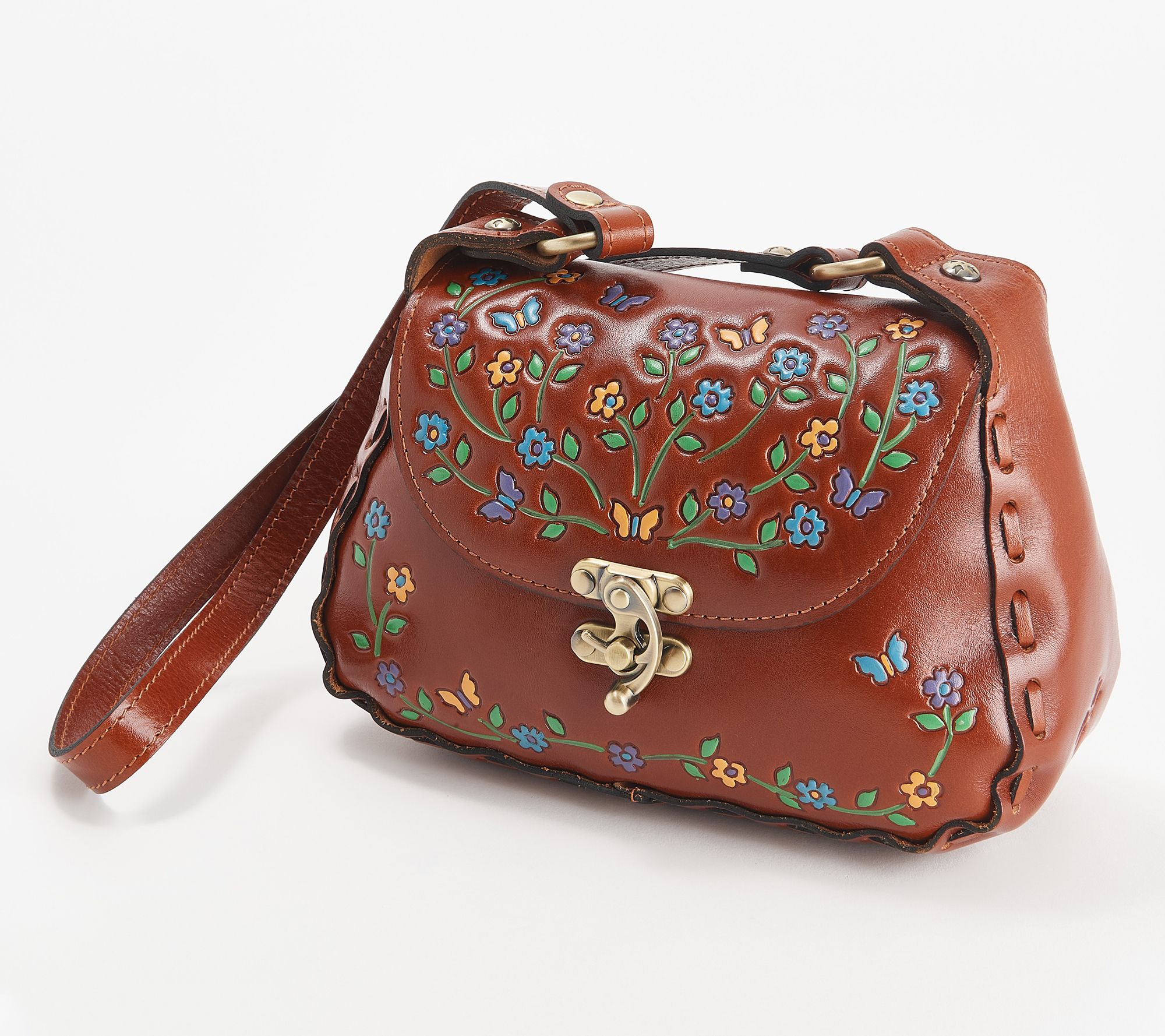 Micaela Baguette - Handpainted Floral Tooled – Patricia Nash