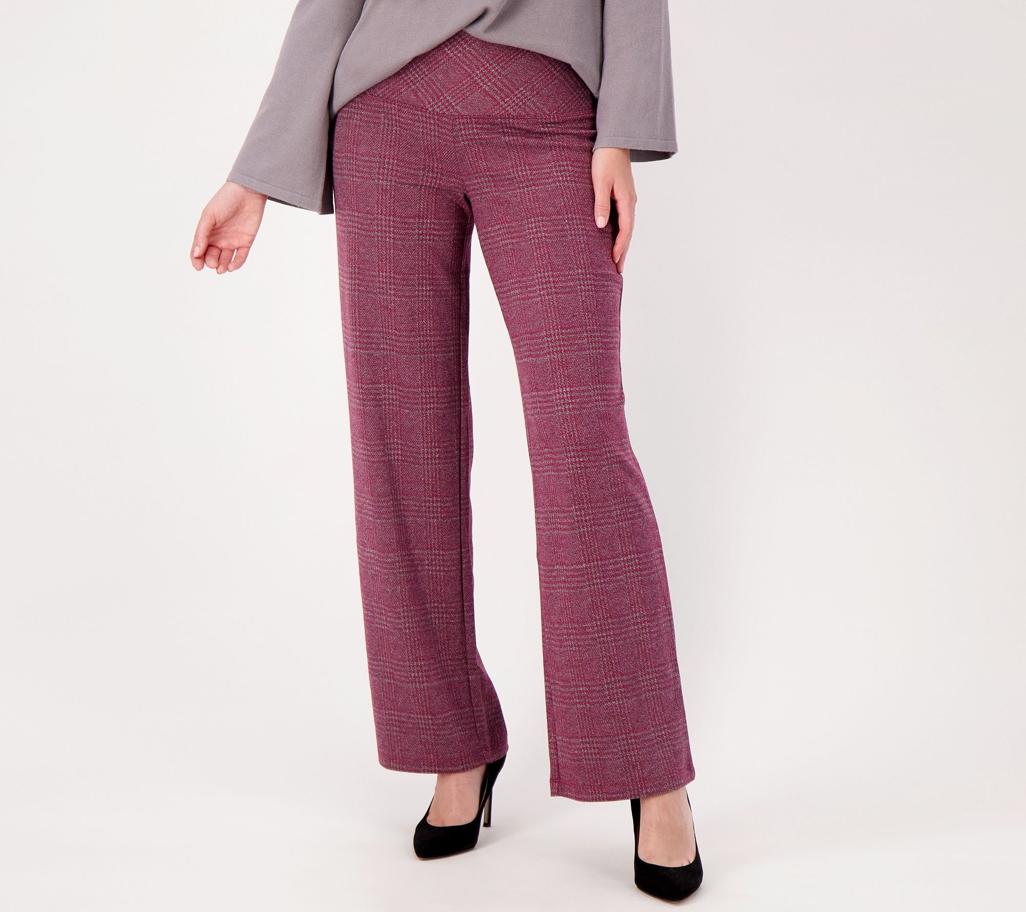 Women with Control Tummy Control Wide Leg Pants on QVC 