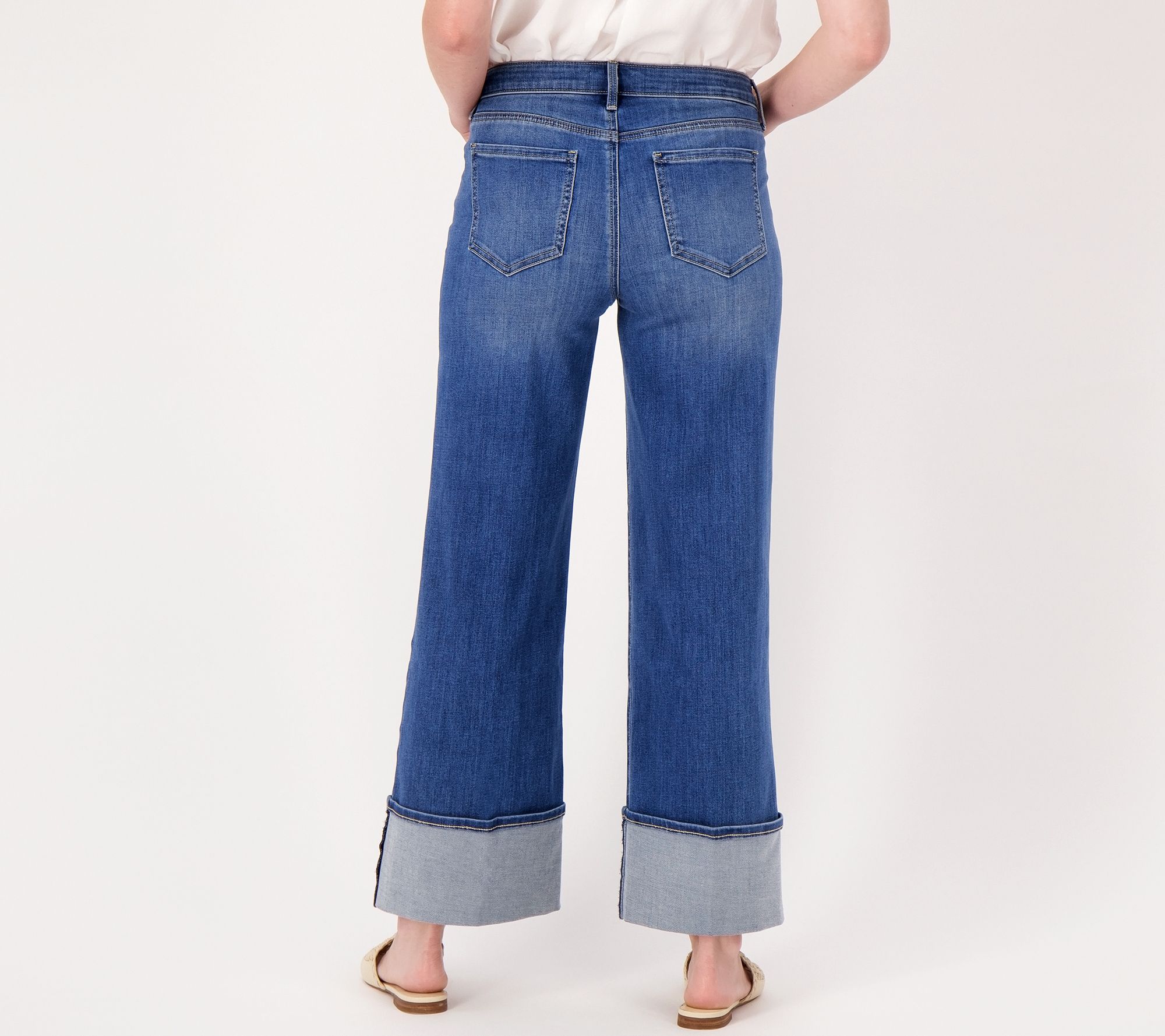 NYDJ Teresa Wide-Leg Jeans with Wide Cuffs - Lovesick - QVC.com