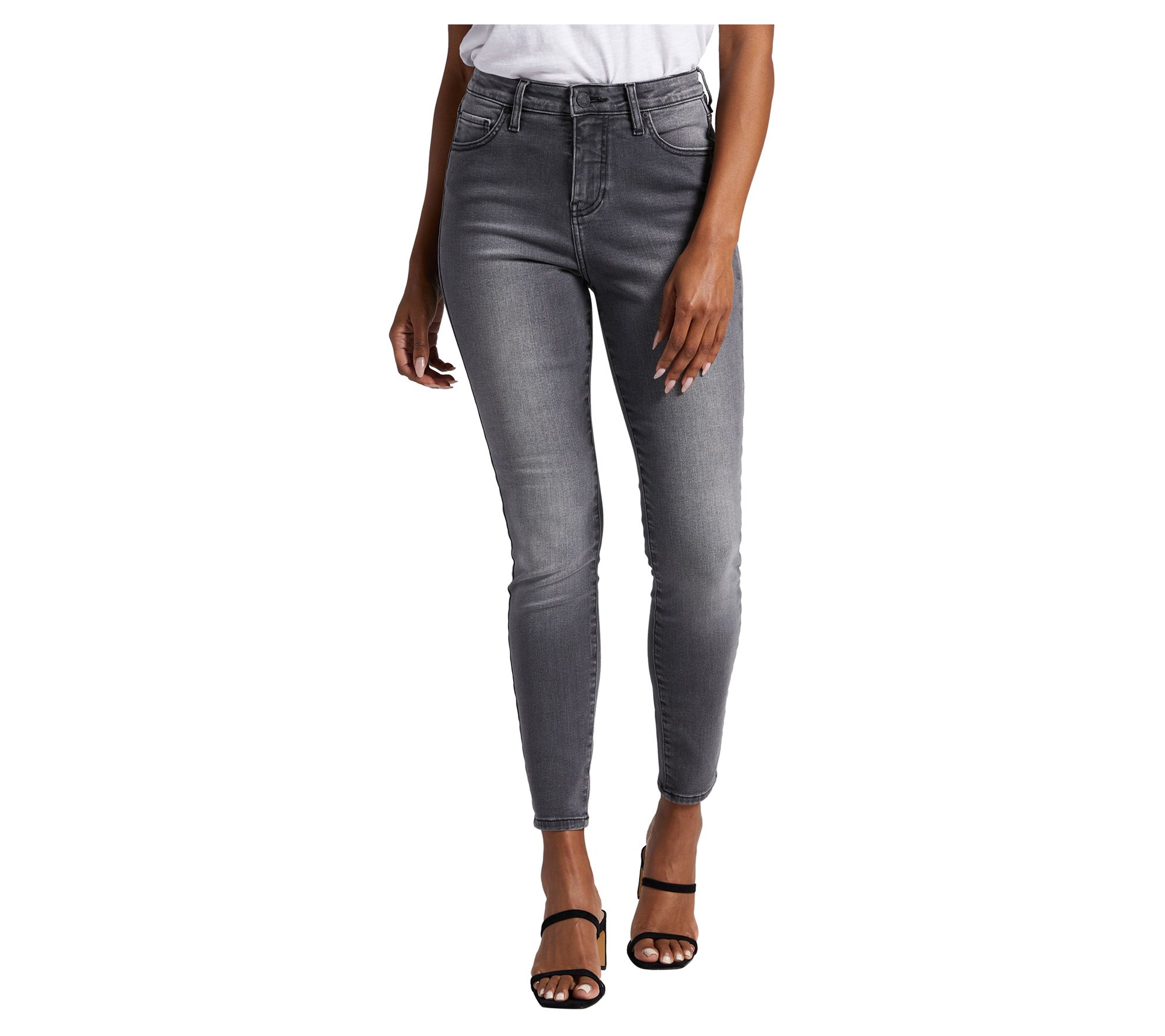 JAG Viola High Rise Skinny Jeans-Columbia Grey - QVC.com