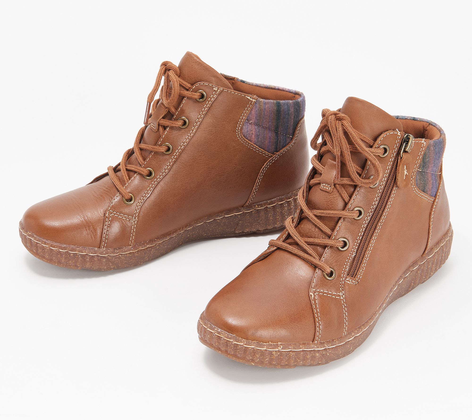 As Is" Clarks Collection Leather Lace-Up Ankle Boots- QVC.com