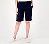 Susan Graver Weekend Cotton Tie-Front Bermuda Shorts