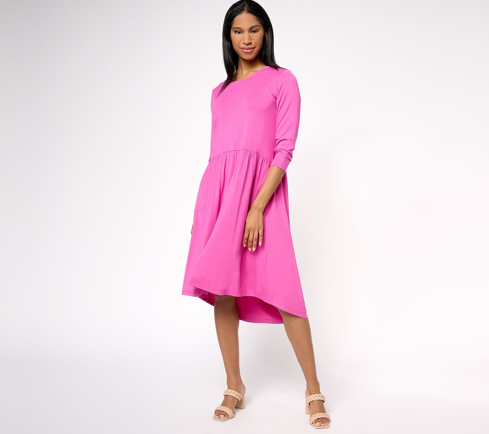 LOGO by Lori Goldstein Rayon 230 Petite Printed Dress