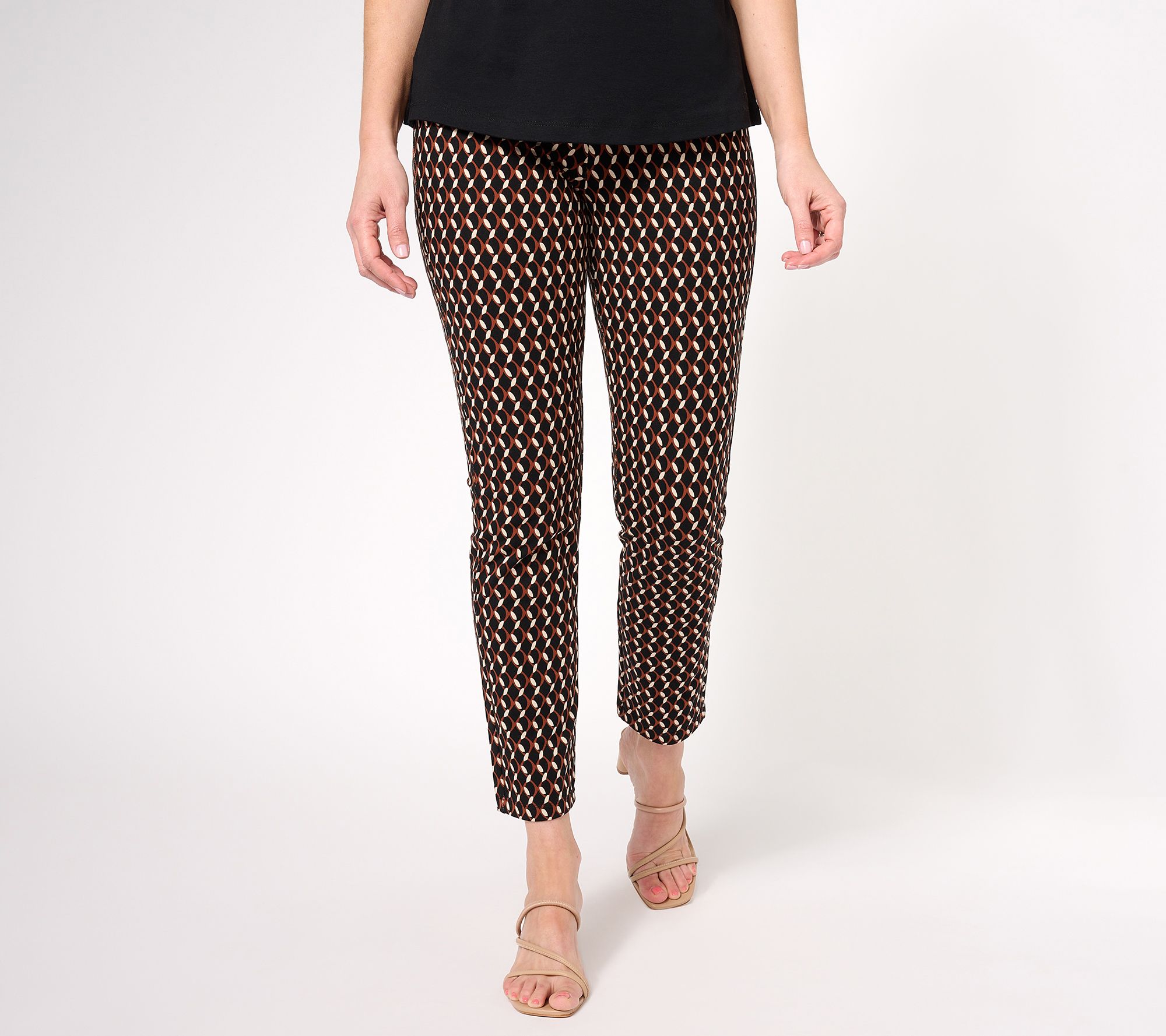Susan Graver Weekend Petite Printed Premium Stretch Slim Ankle Pant