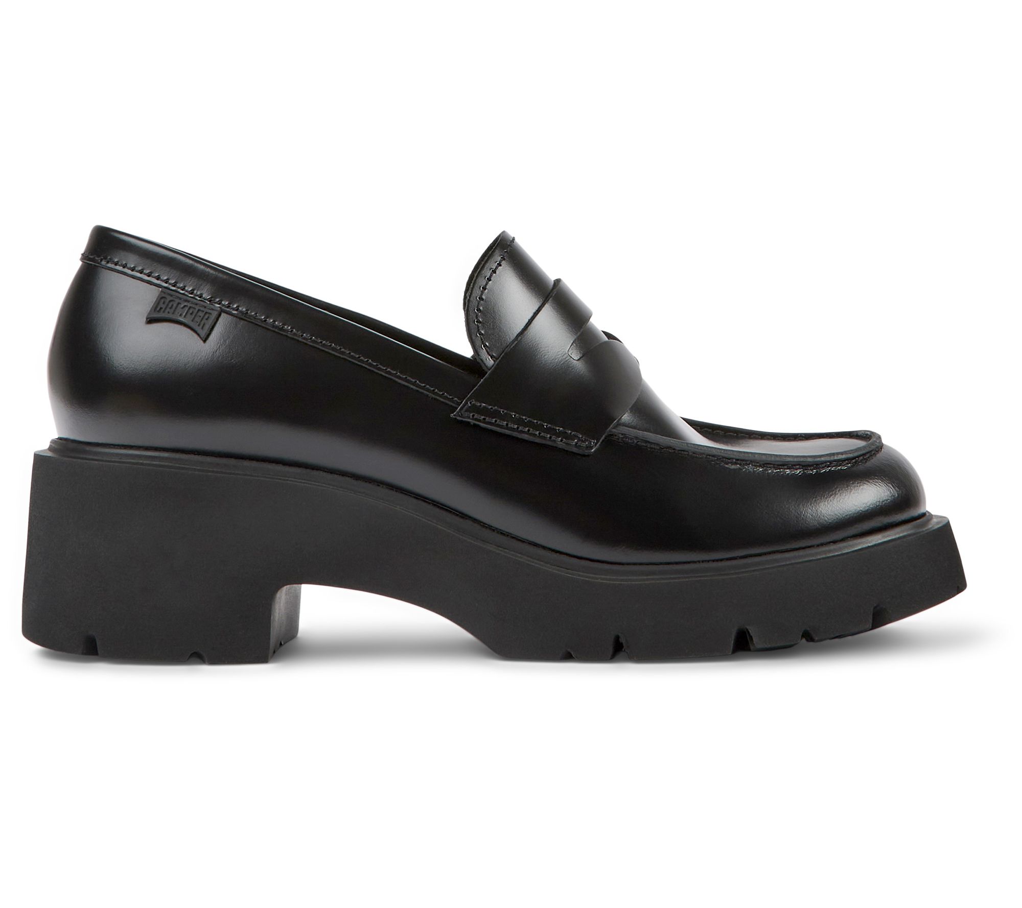 Camper Women's Heeled Leather Loafers - Milah - QVC.com