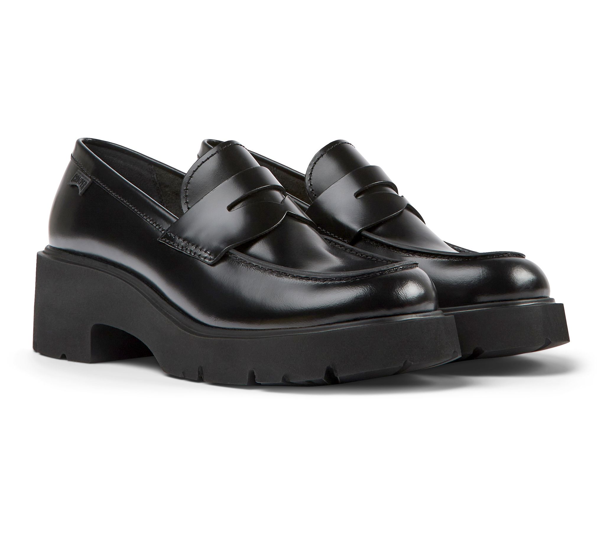 Camper Women's Heeled Leather Loafers - Milah - QVC.com