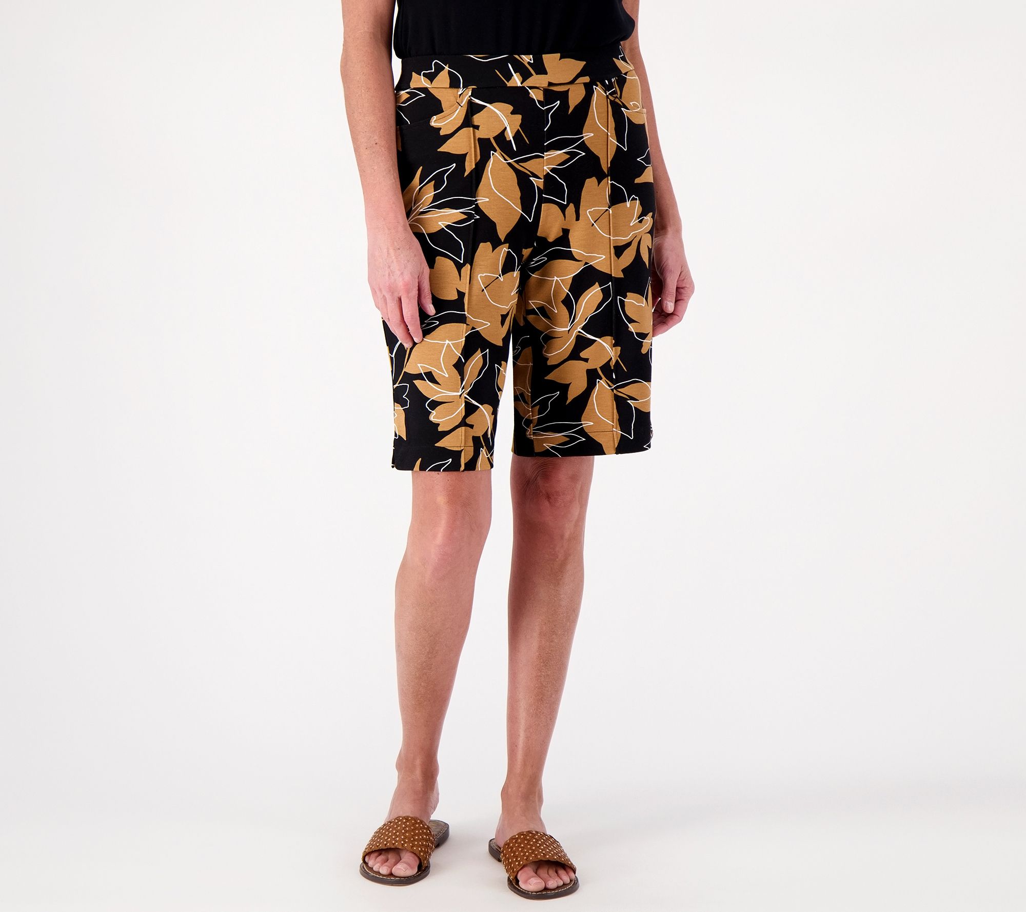 "As Is" Isaac Mizrahi Live! Regular Solid or Printed Bermuda Shorts