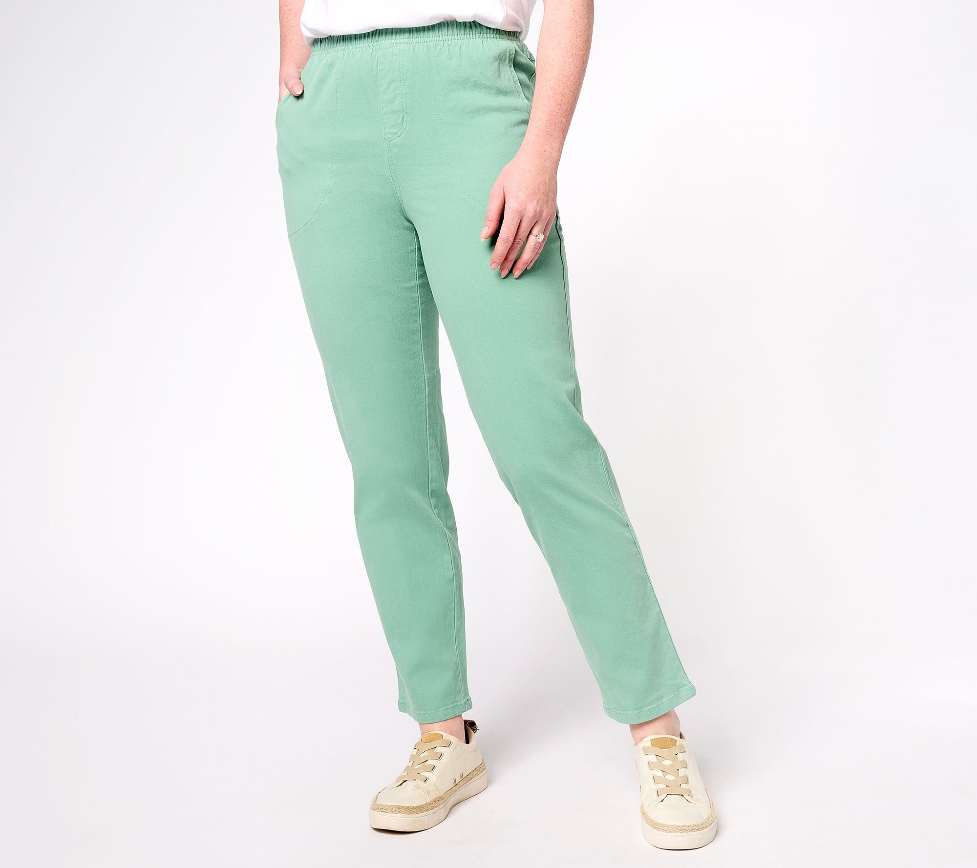 "As Is" Denim & Co. "How Timeless" Reg 4-Pocket Pull-On Jeans