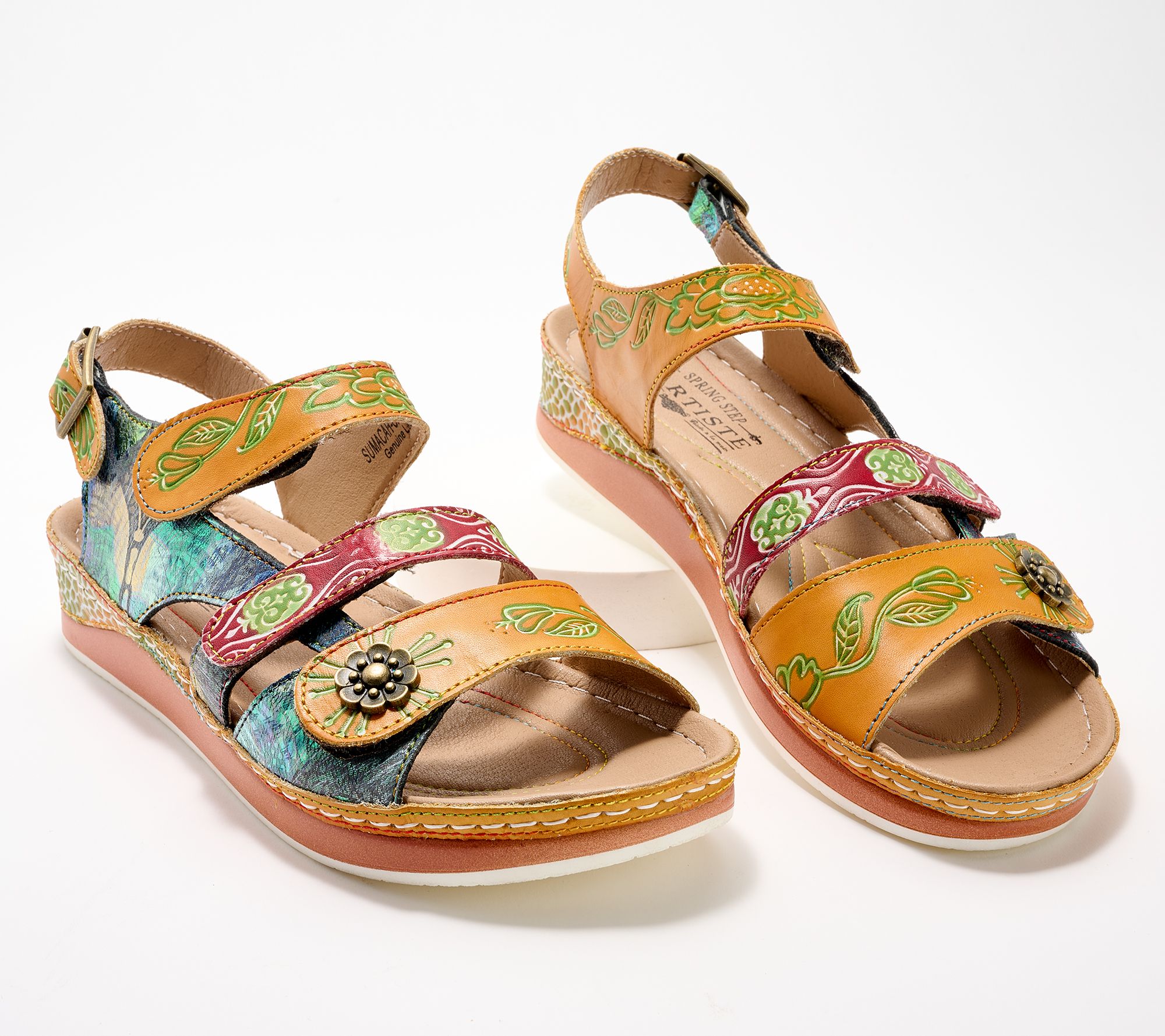 L'Artiste by Spring Step Leather Sandals - Sumacah - QVC.com