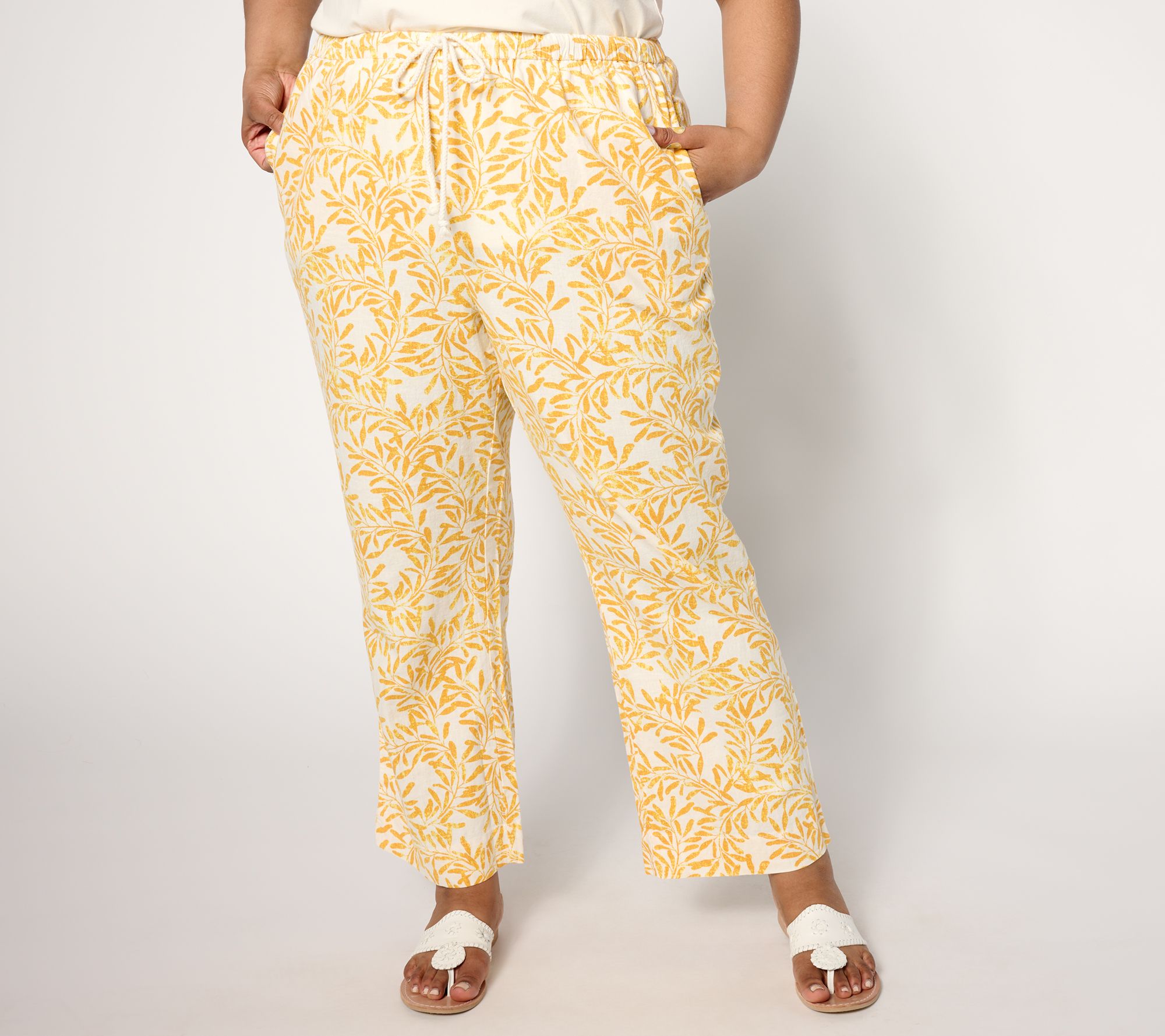Peace Love World Boheme Petite Linen Pull-On Pant