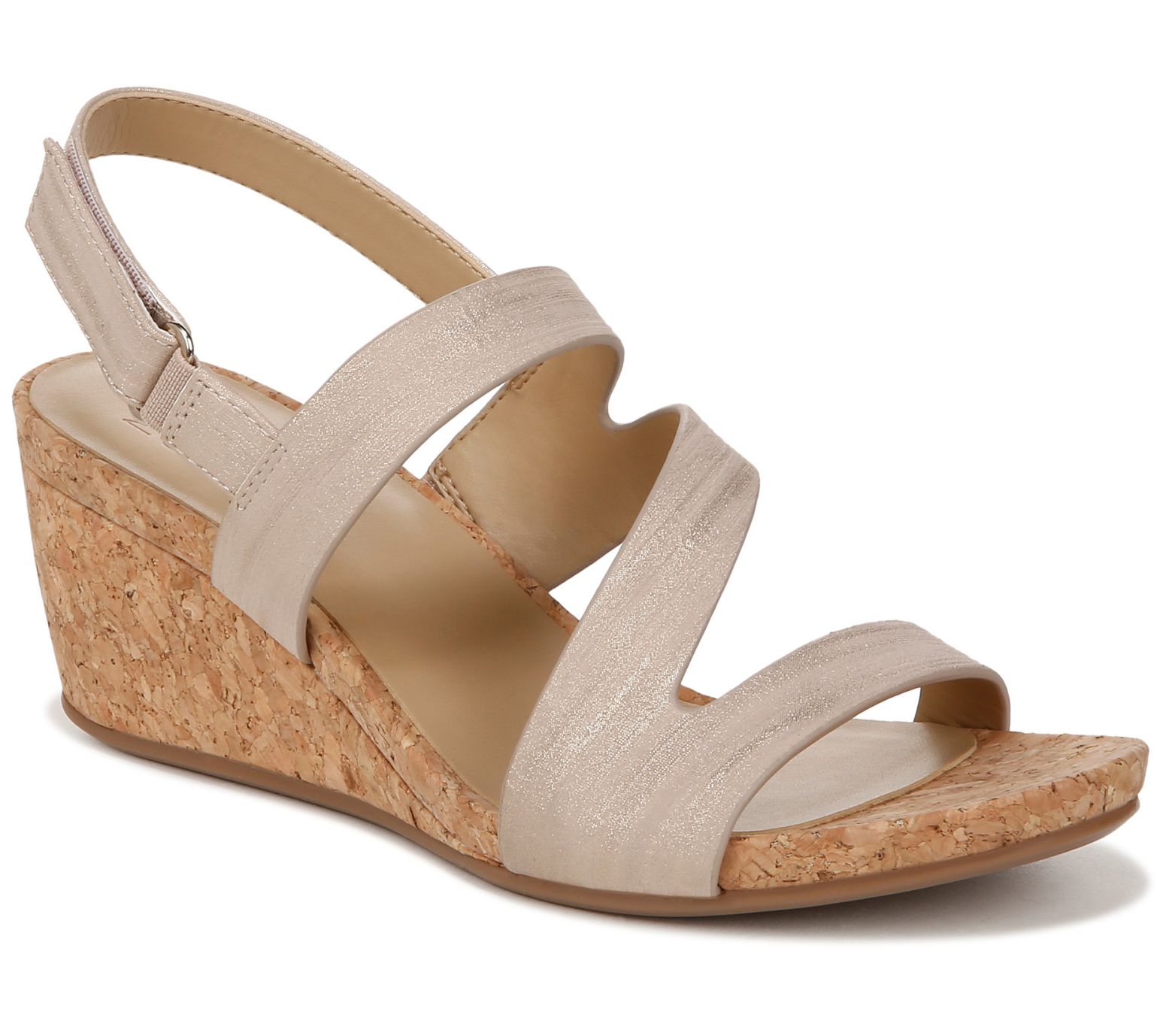 Naturalizer Strappy Cork Wedge Sandal- Adria