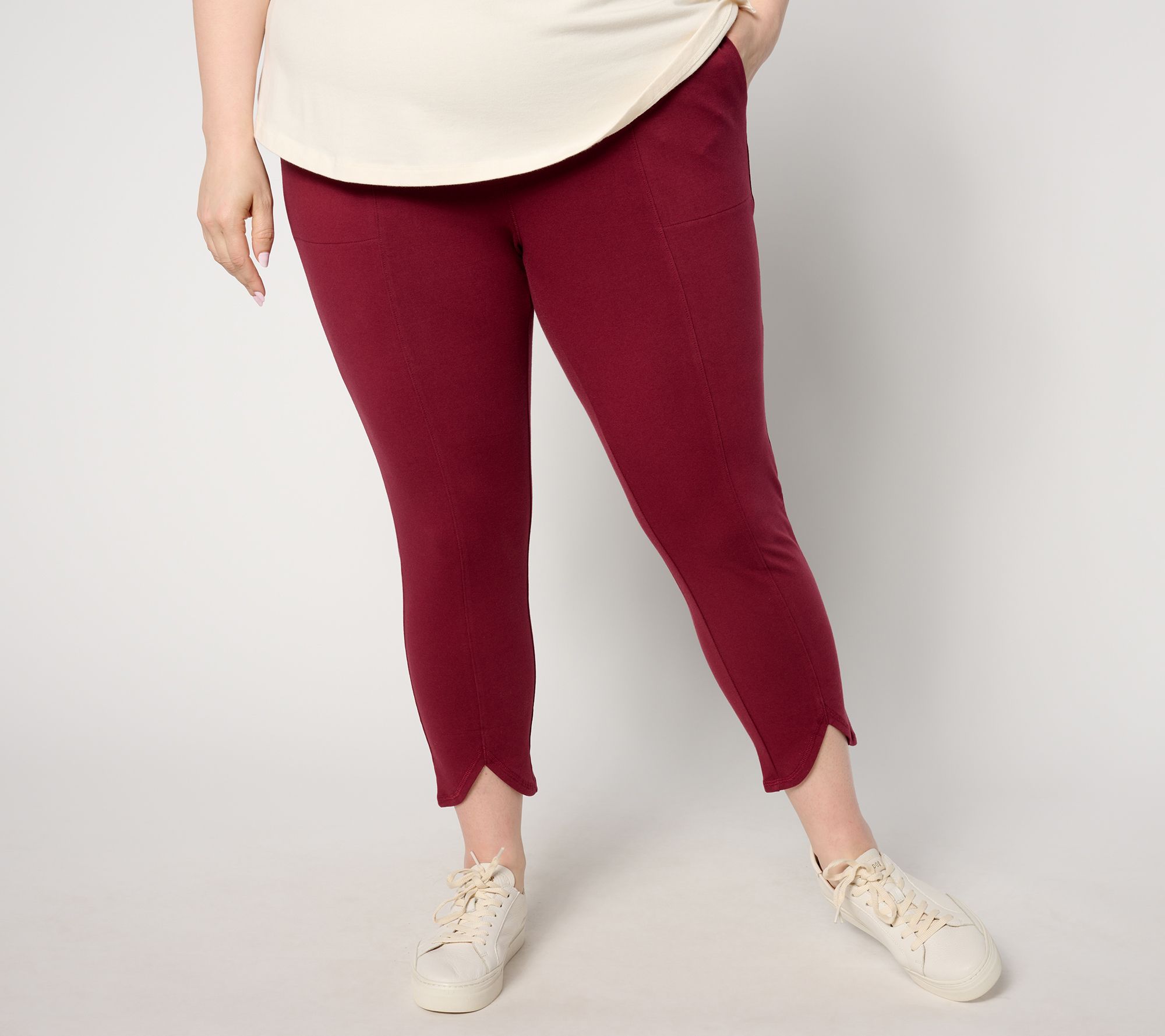 Denim & Co. Active Regular Duo Stretch Slim-Leg Crop Pants