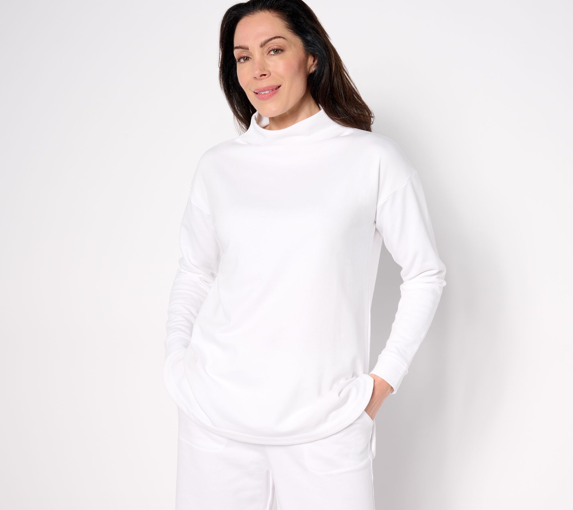 "As Is" zuda French Terry Cowl Neck Pullover