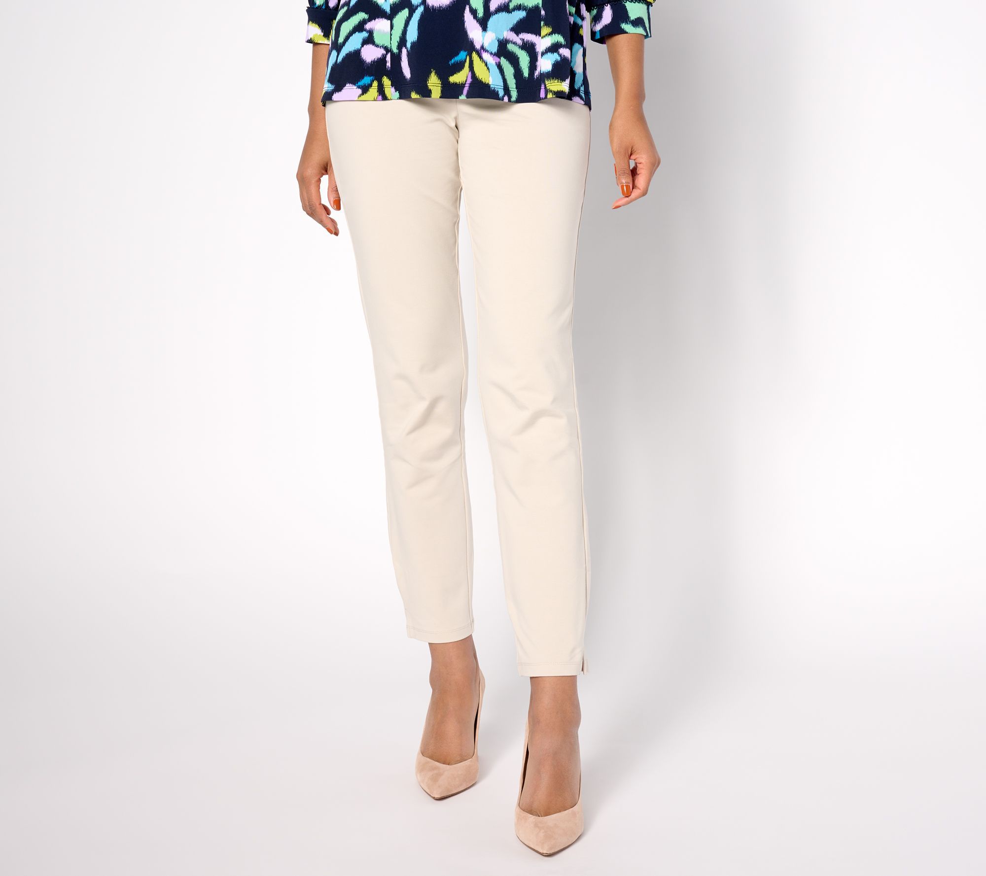 "As Is" Susan Graver Weekend Petite Premium Stretch Slim Leg Ankle Pants