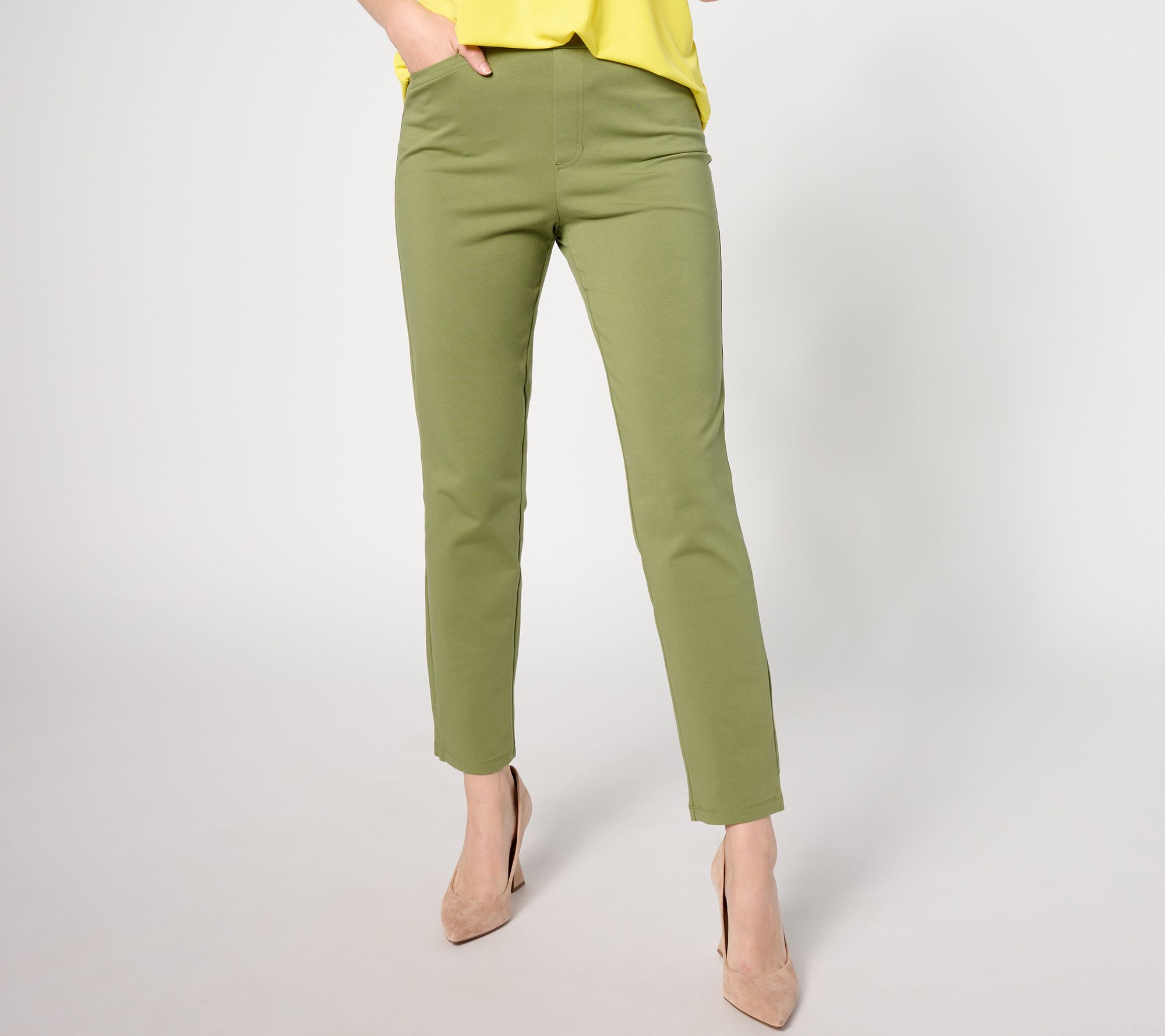 "As Is" Susan Graver Weekend Petite Premium Stretch Slim Leg Ankle Pants