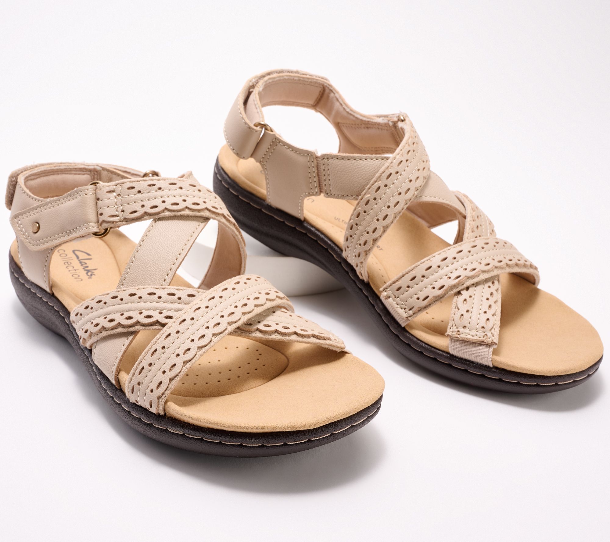 As Is Clarks Collection Leather Sandals- Laurieann Rena