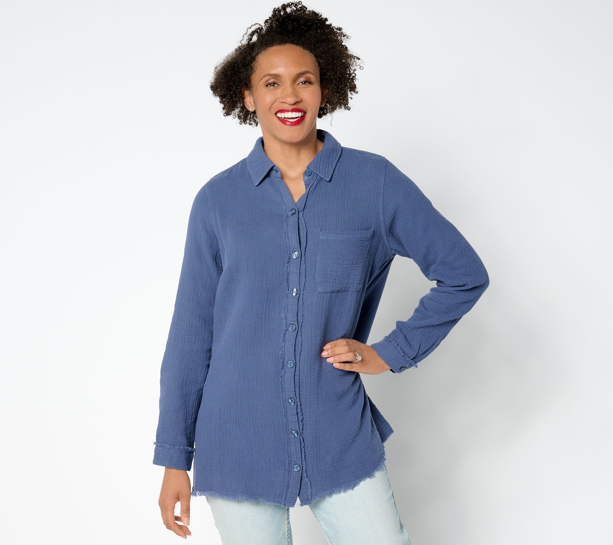 "As Is" Belle by Kim Gravel Gotta Have It Cotton Gauze Big Shirt
