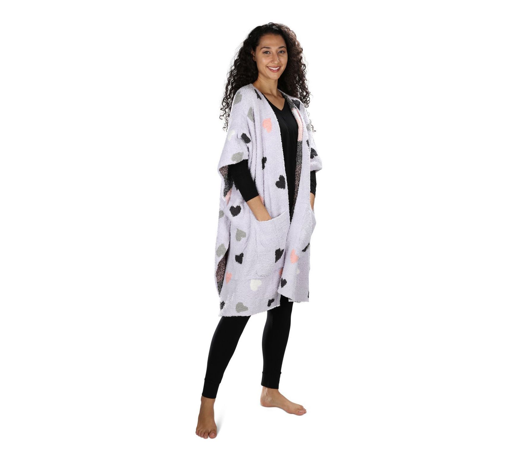 Memoi Women's Plush Throw Robe