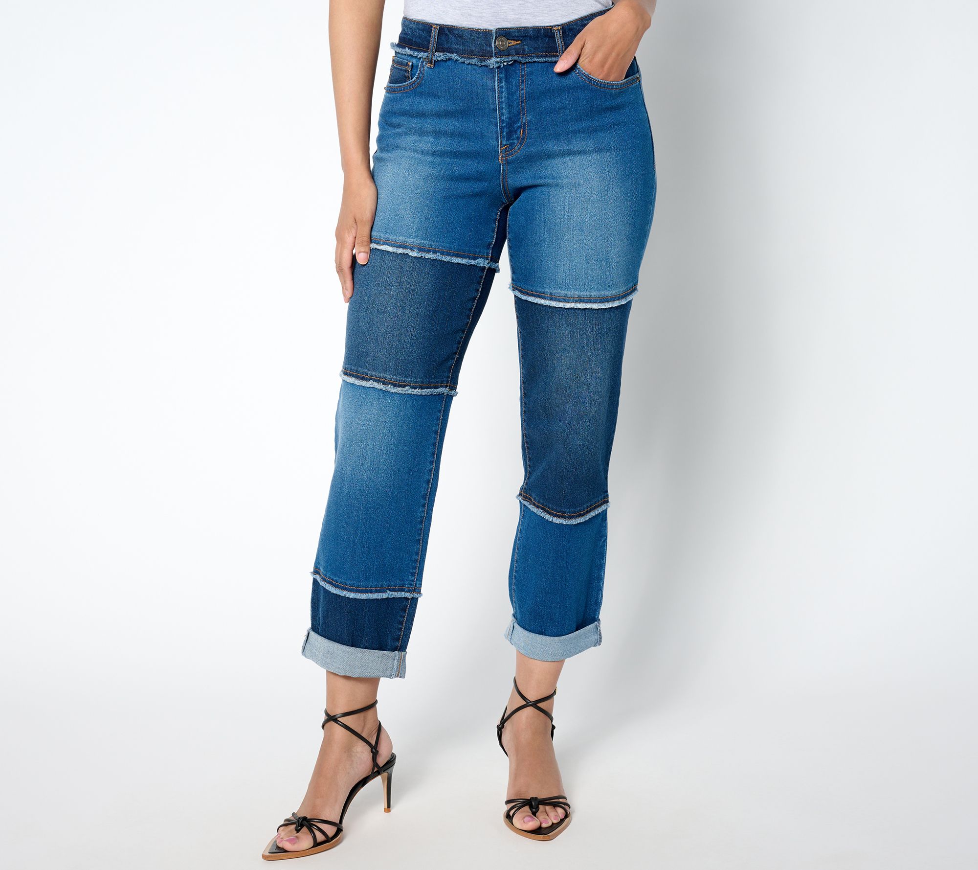 "As Is" LOGO Lab by Lori Goldstein Petite Boyfriend Jeans