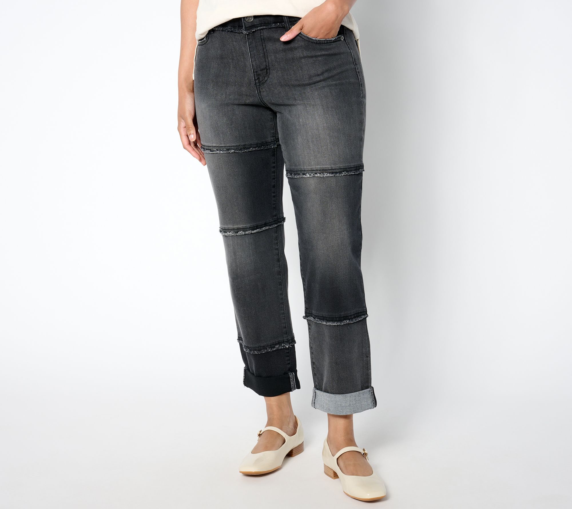 "As Is" LOGO Lab by Lori Goldstein Petite Boyfriend Jeans