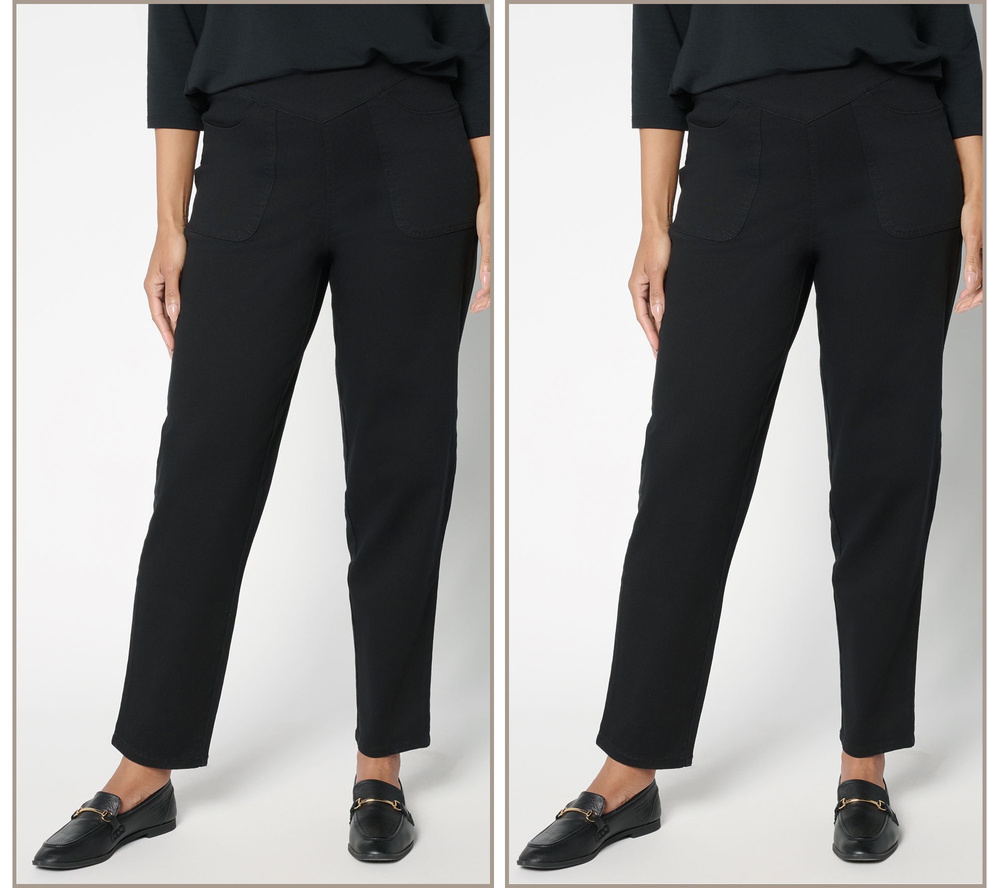 Denim & Co. Regular "How Timeless" Ankle & Full Length Pant Set