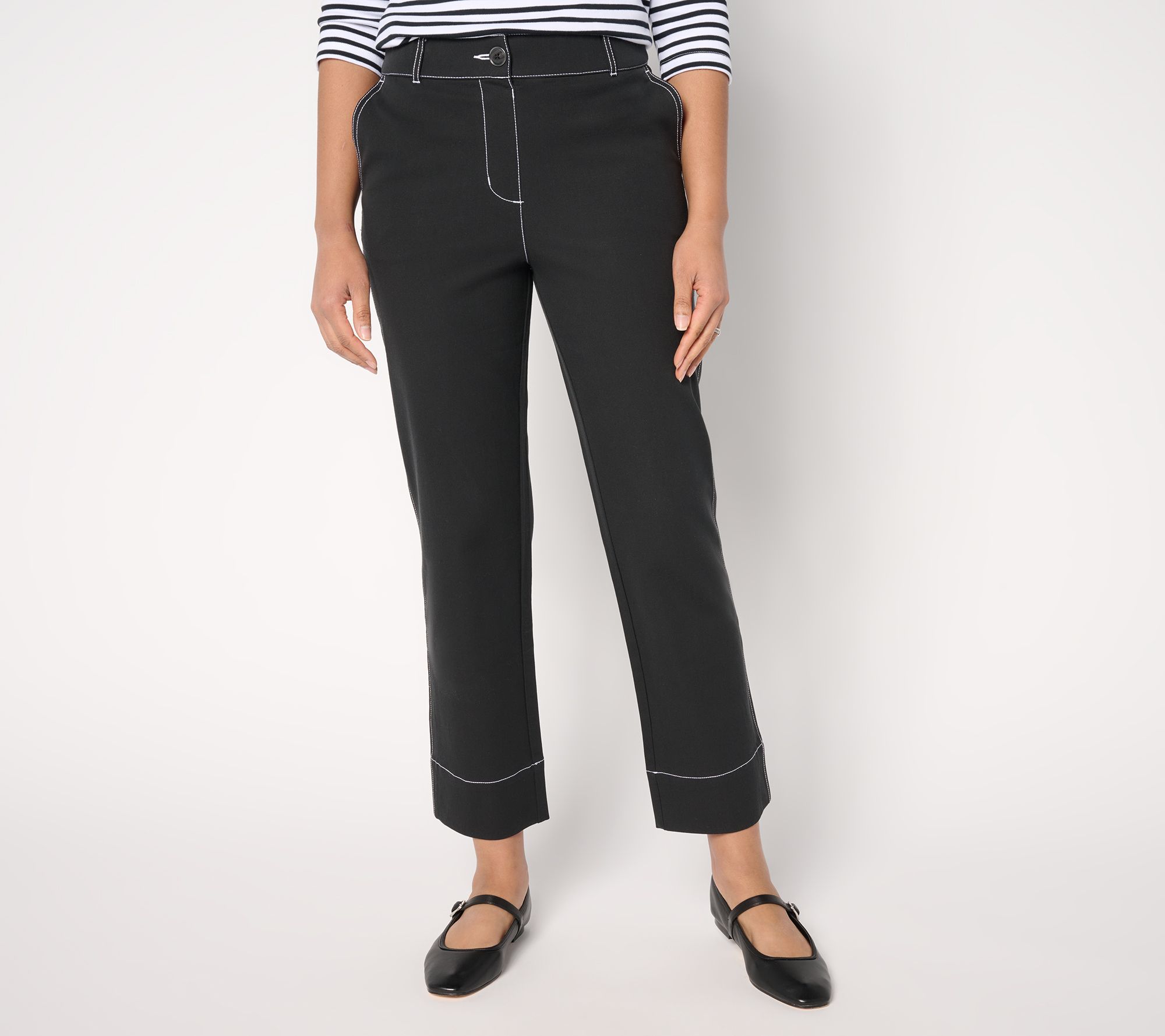 Isaac Mizrahi Live! Tall 24/7 Stretch Straight Leg Ankle Pants