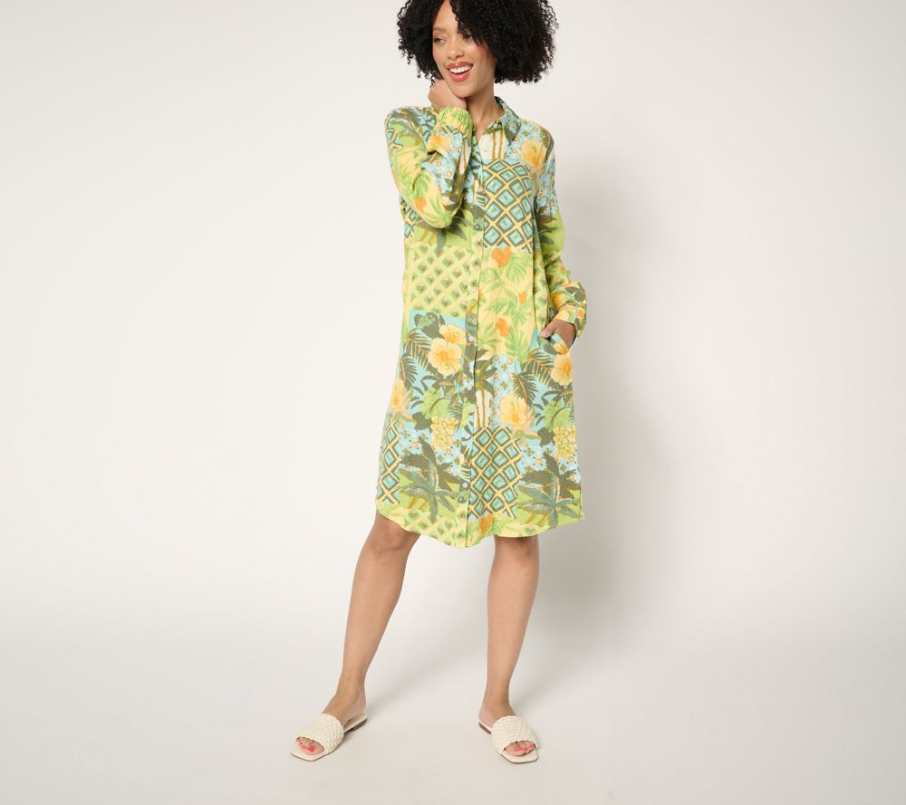 Denim & Co. Adaptive Beach Cotton Gauze Dress