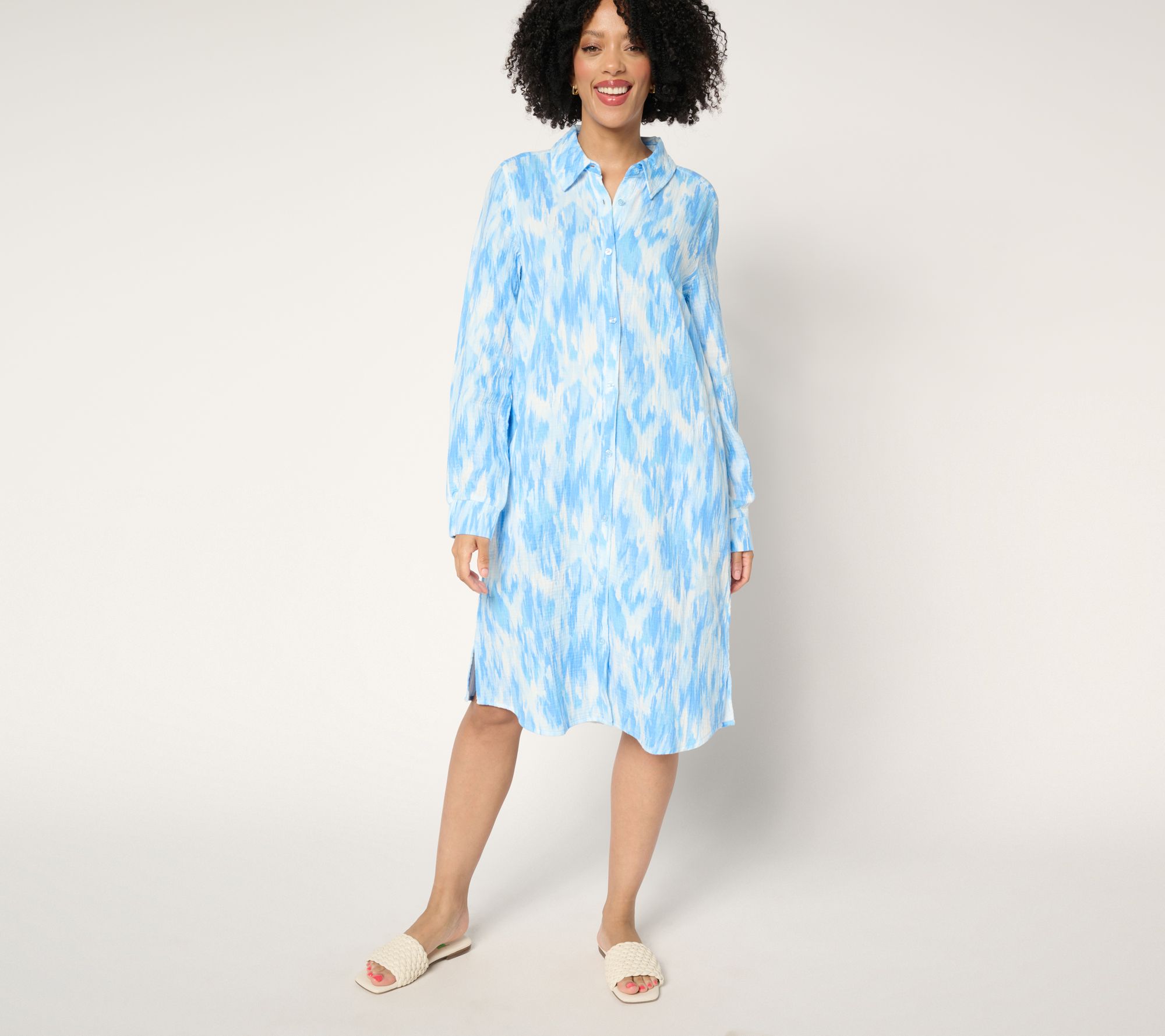 Denim & Co. Adaptive Beach Cotton Gauze Dress