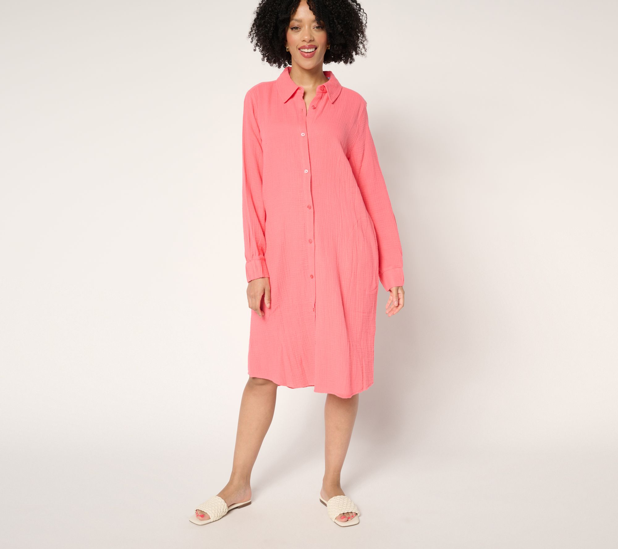 Denim & Co. Adaptive Beach Cotton Gauze Dress