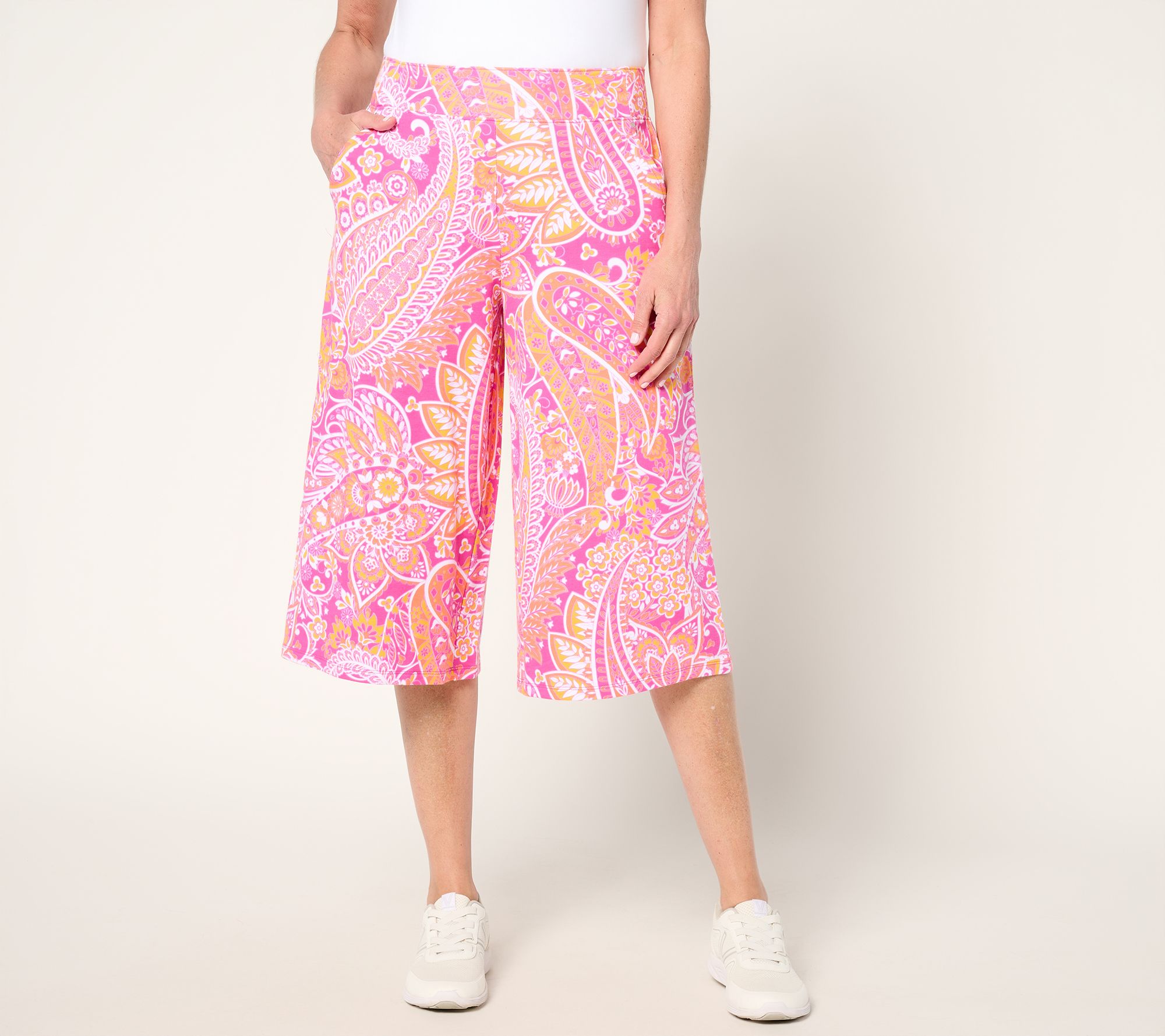 Sport Savvy French Terry Full Leg Printed Gaucho
