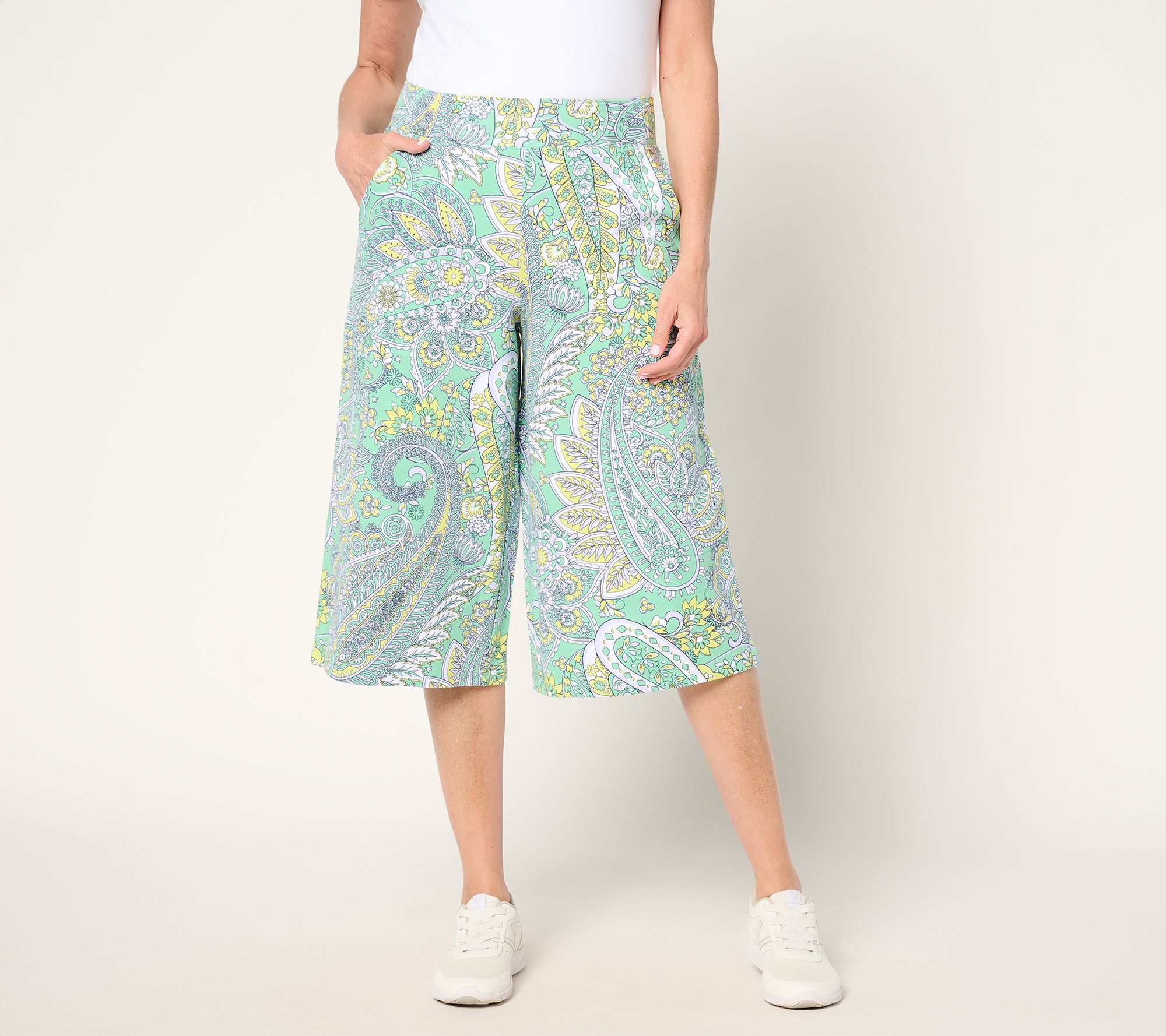 Sport Savvy French Terry Full Leg Printed Gaucho