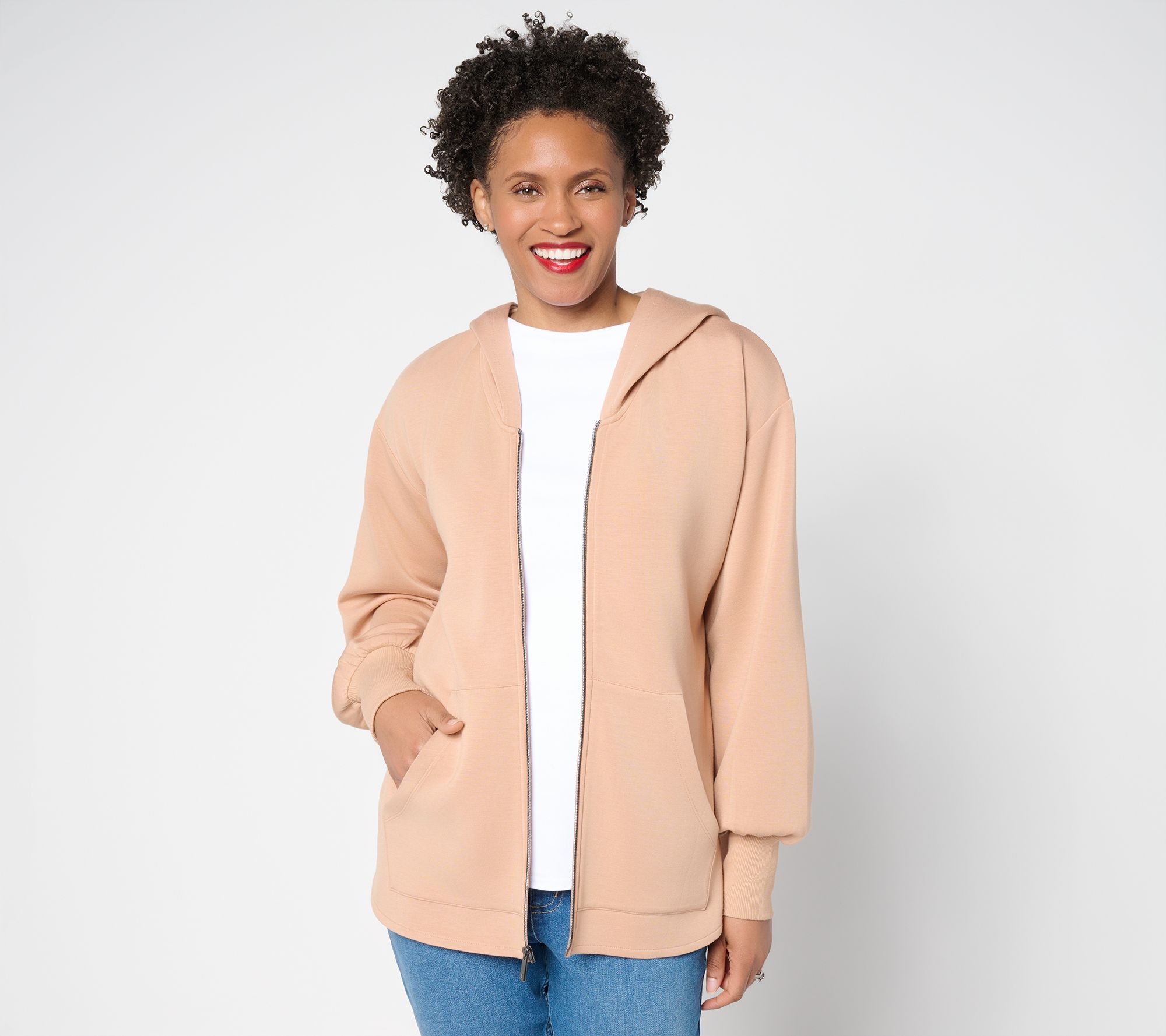 Martha Stewart Signature Comfort Stretch Zip Front Hoodie