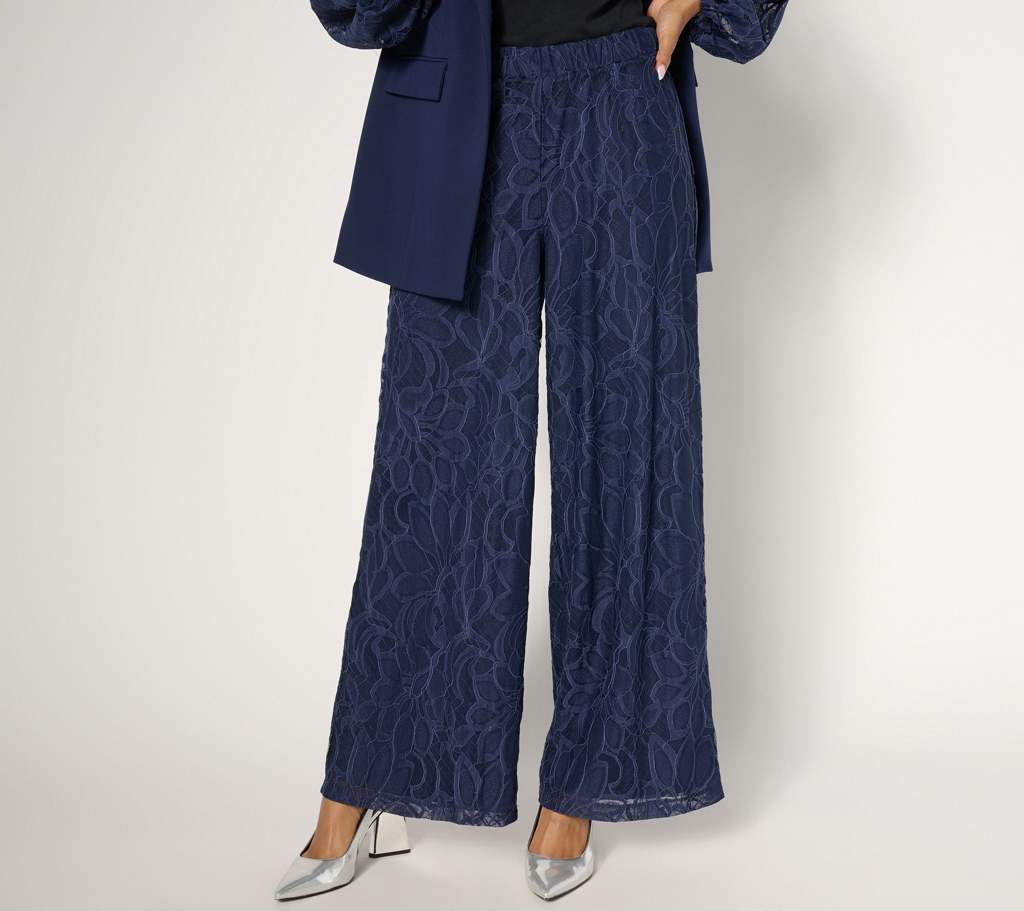 "As Is" Dennis Basso Regular Fully Lined Lace Pants