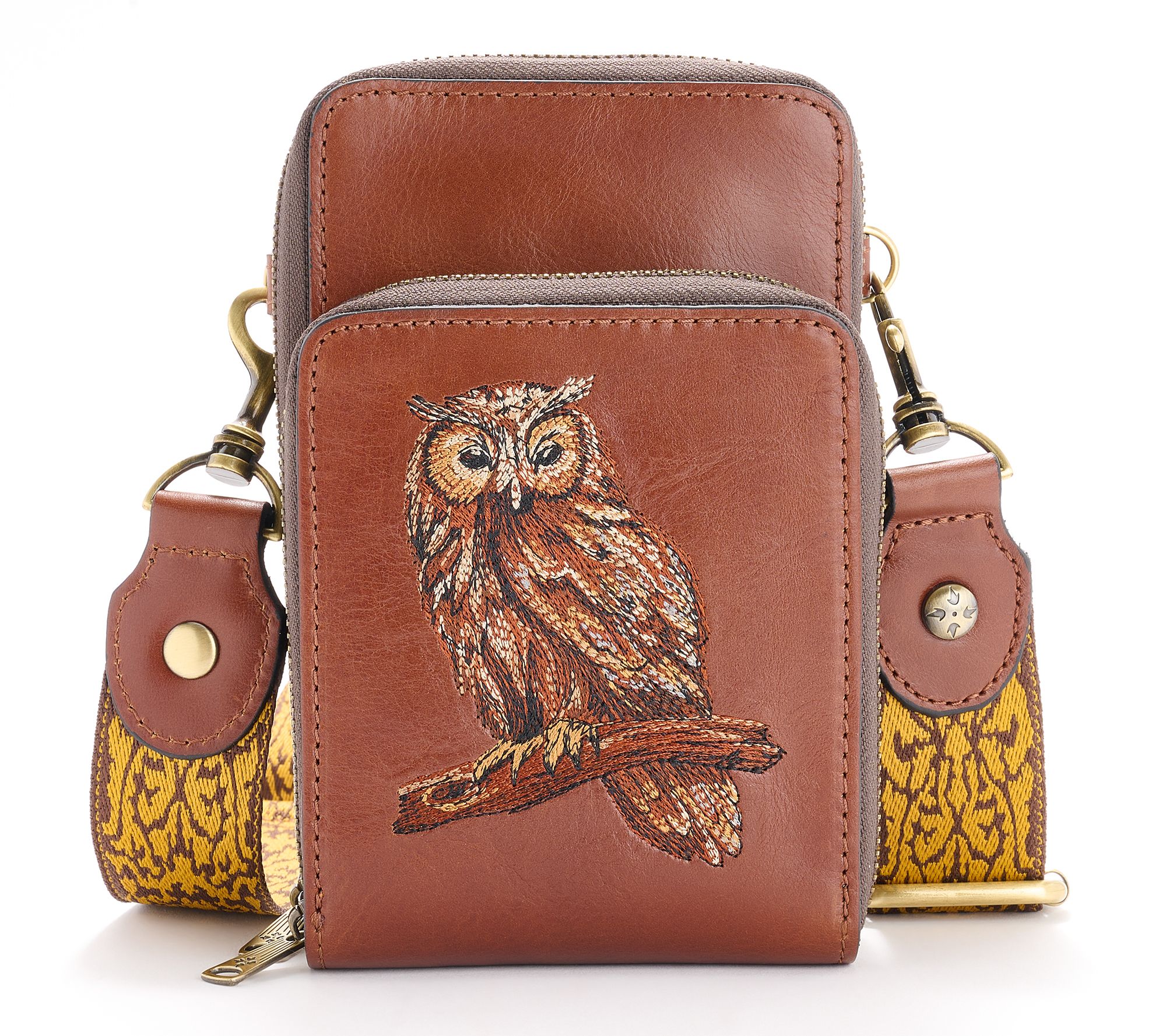 "As Is" Patricia Nash Leather Shelby Phone Crossbody w/ Guitar Strap