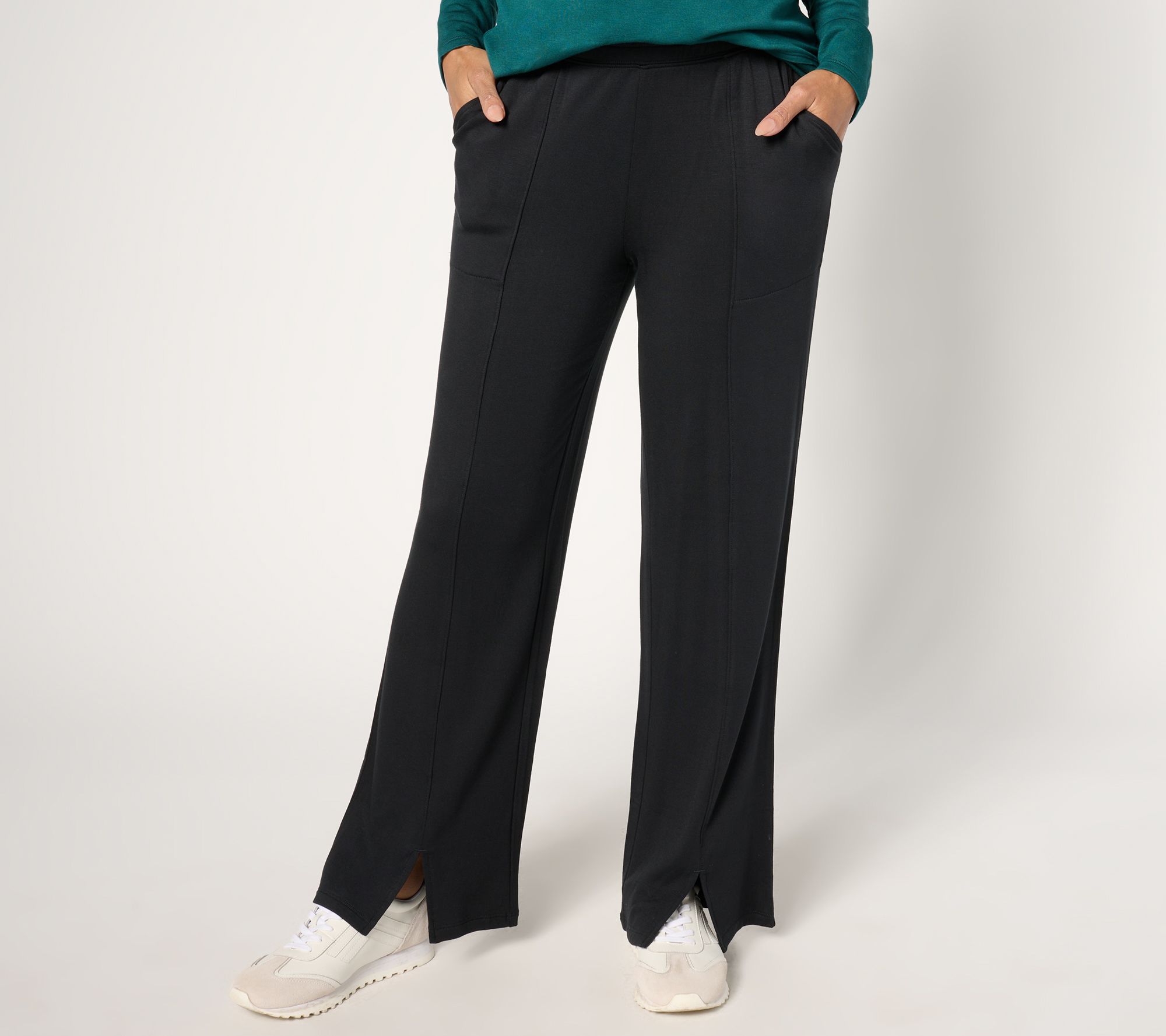 "As Is" AnyBody Petite Brushed French Terry Full Length Pants