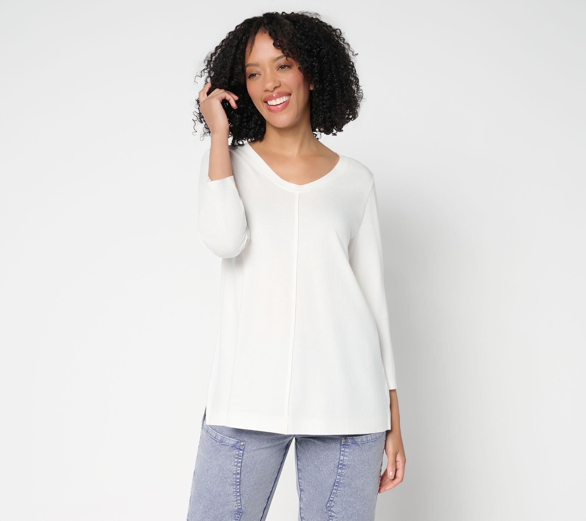 LOGO Principles by Lori Goldstein 3/4 Sleeve Knit Top